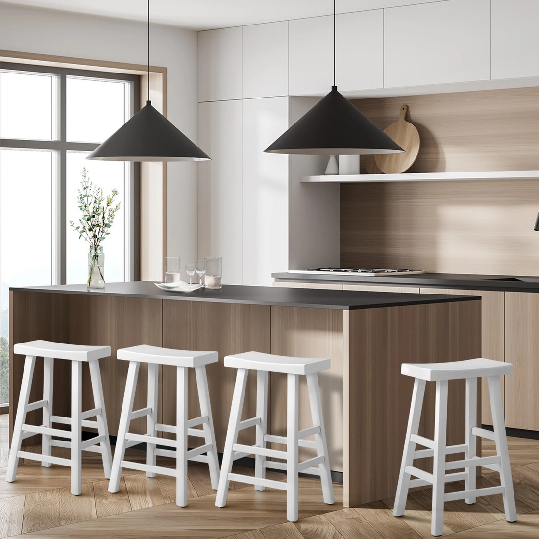 3 Oikiture 4x Bar Stools - White, 3 of 9