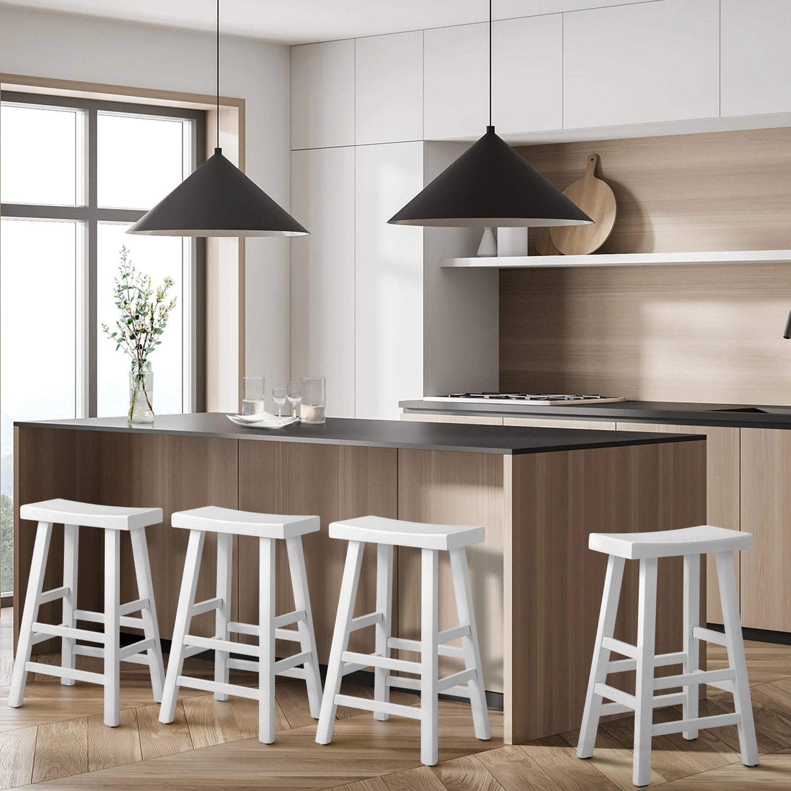 3 Oikiture 4x Bar Stools - White, 3 of 9