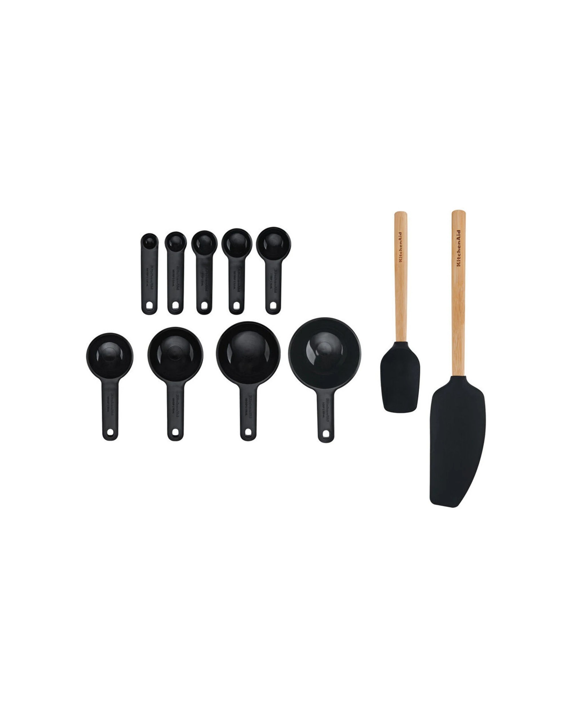 1 KitchenAid 11pc Plastic Baking Measuring Cooking Utensil Set - Black, 1 of 6