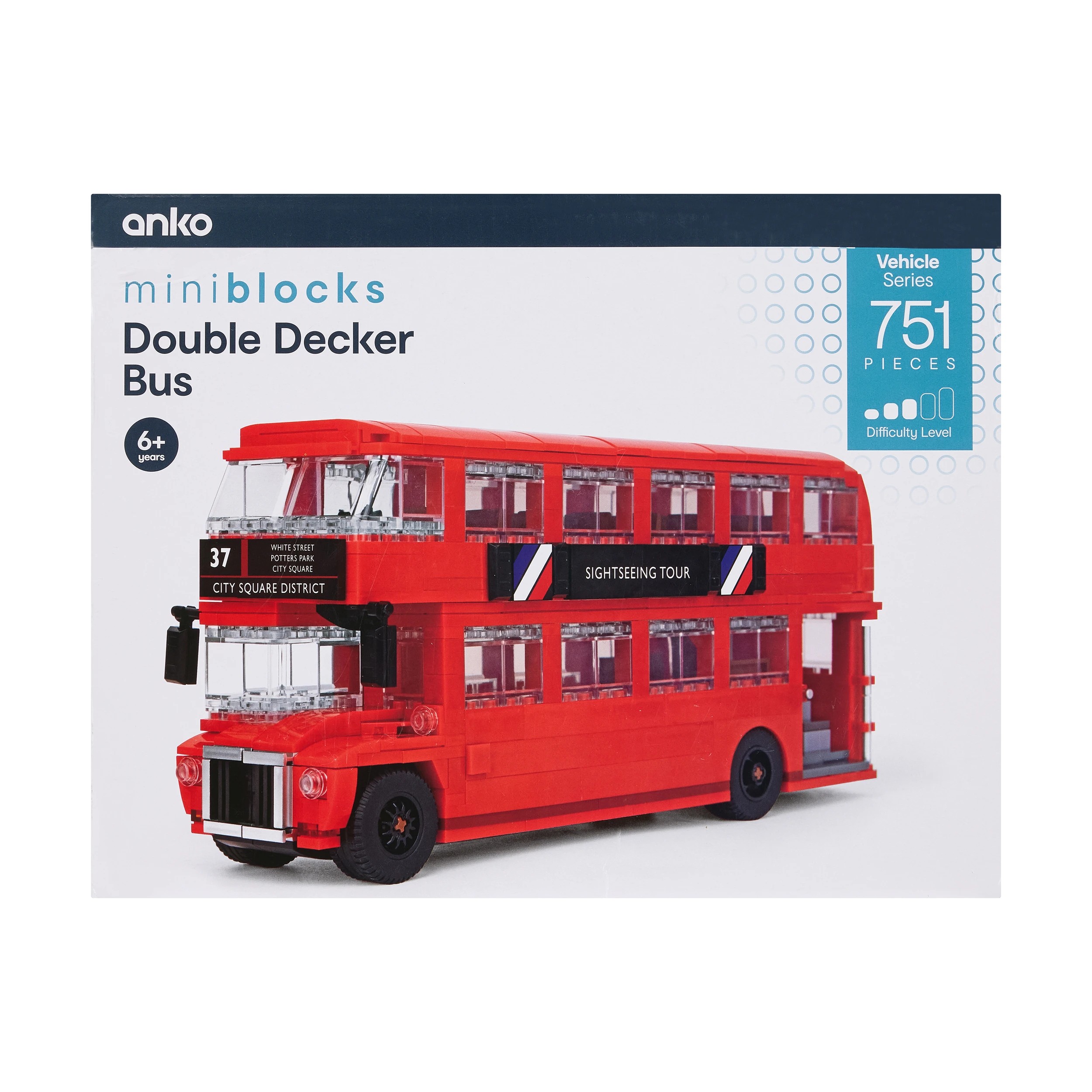 1 751 Piece Mini Blocks Vehicle Series: Double Decker Bus, 1 of 2
