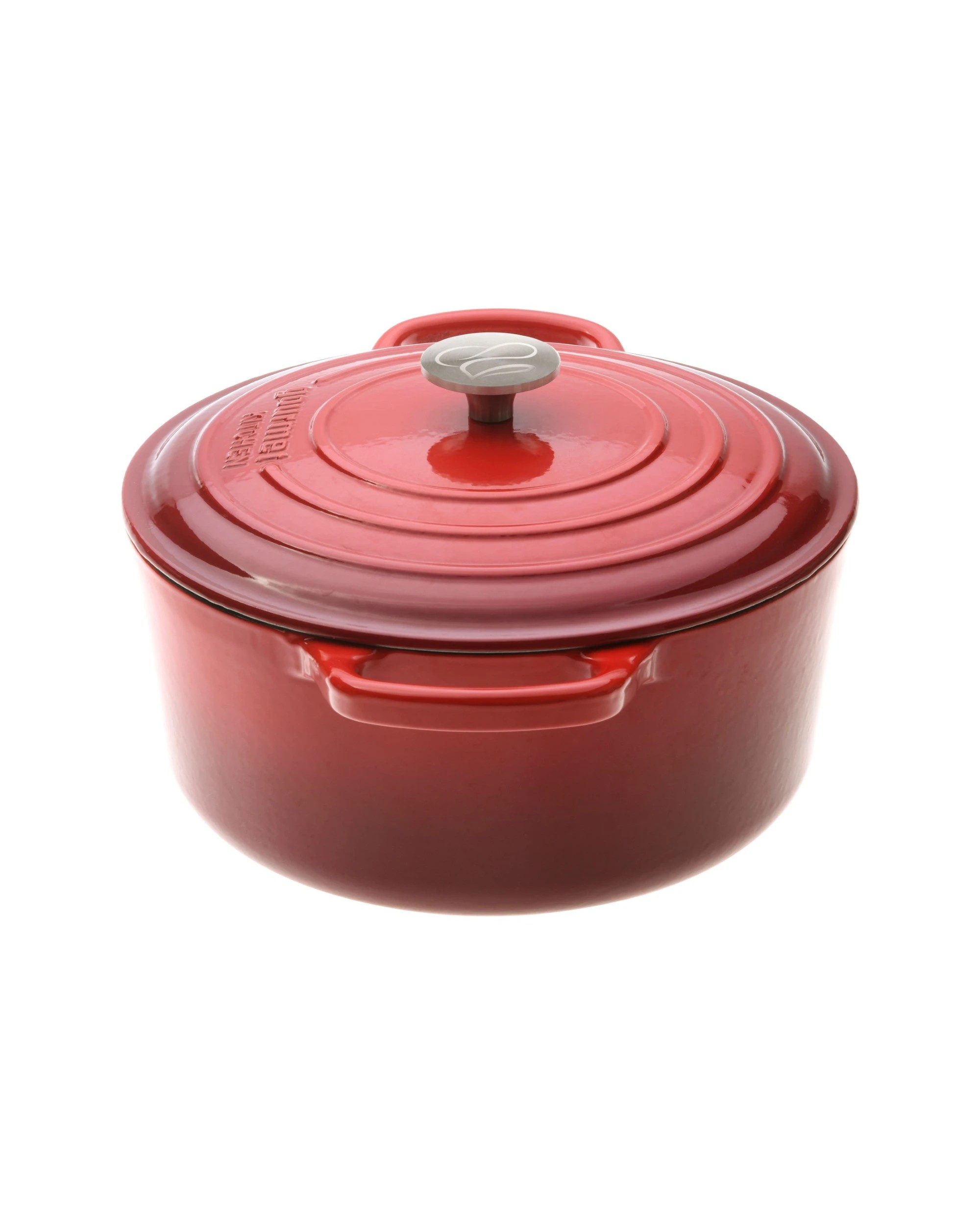 6 Gourmet Kitchen Enamelled Cast Iron Casserole 28cm - Black Cherry Red, 6 of 9