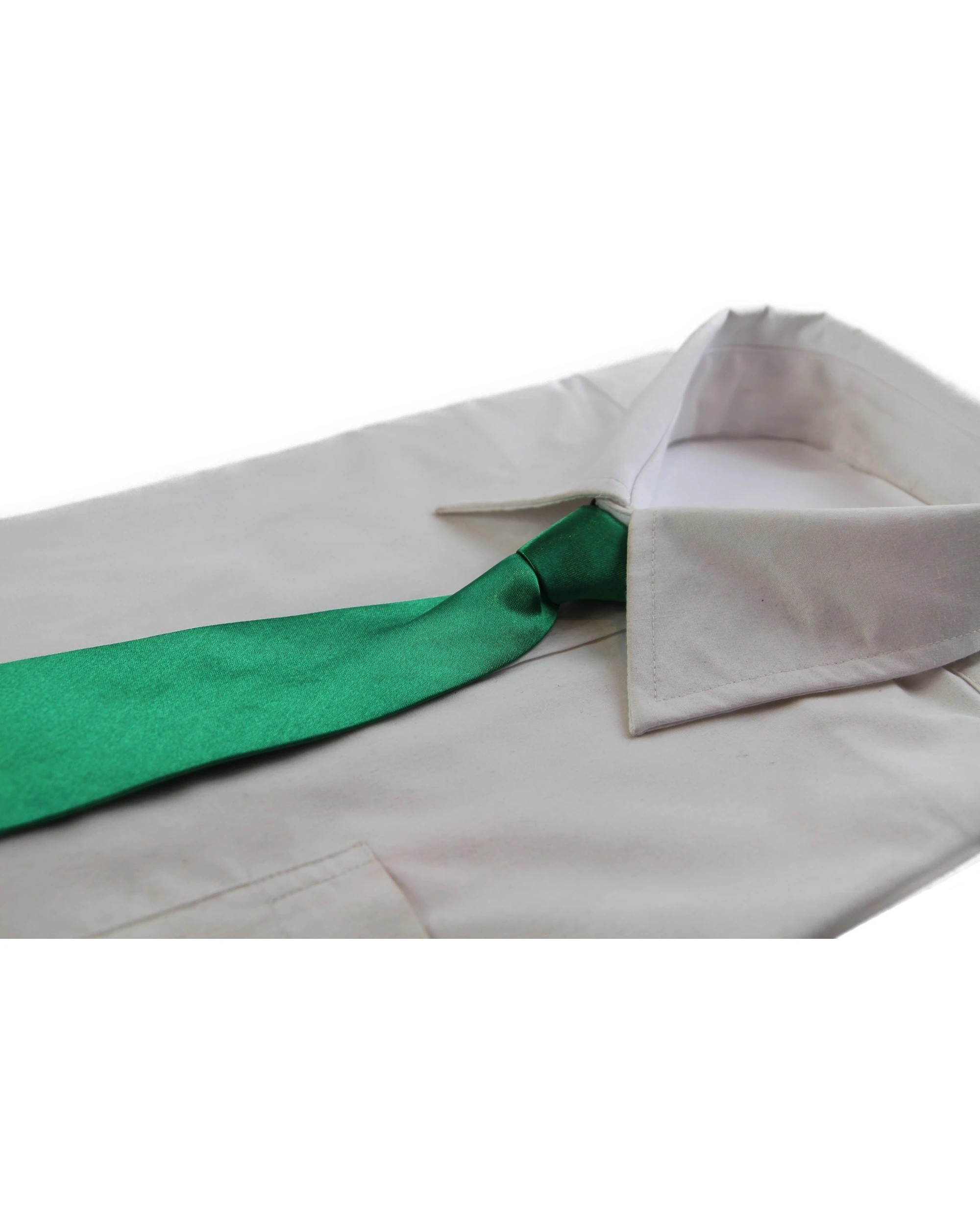 1 Zasel Kids Boys Green Elastic Plain Neck Tie, 1 of 1