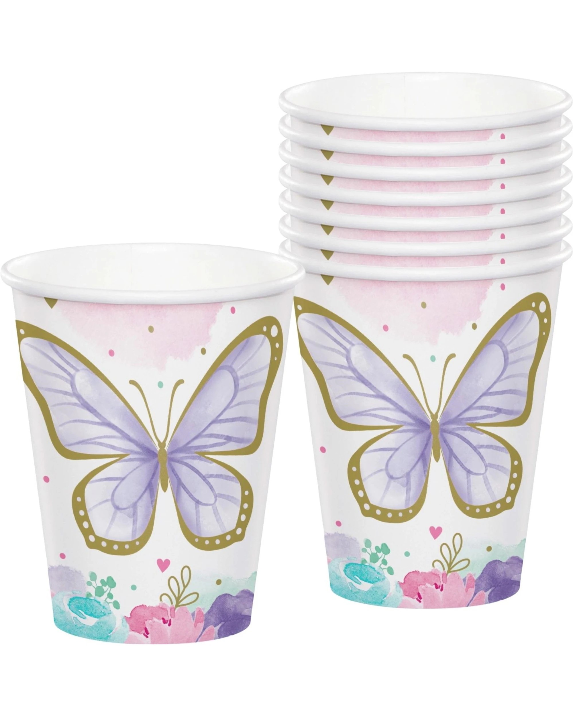 1 Creative Converting Butterfly Shimmer Paper Cups Pack of 8, 1 of 1