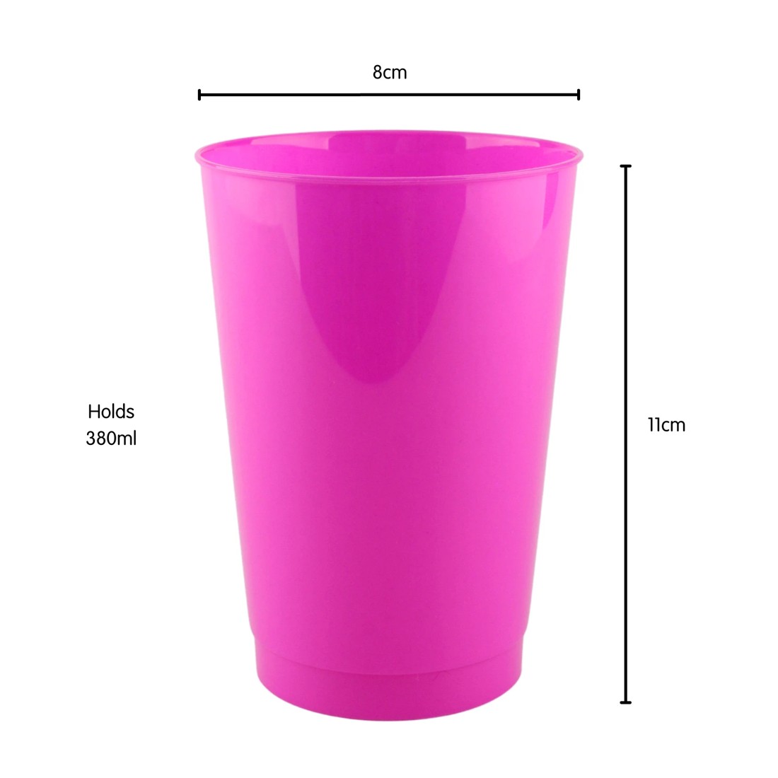2 Partyware Fuchsia Pink Plastic Reusable Cups 380ml Pack of 10, 2 of 3