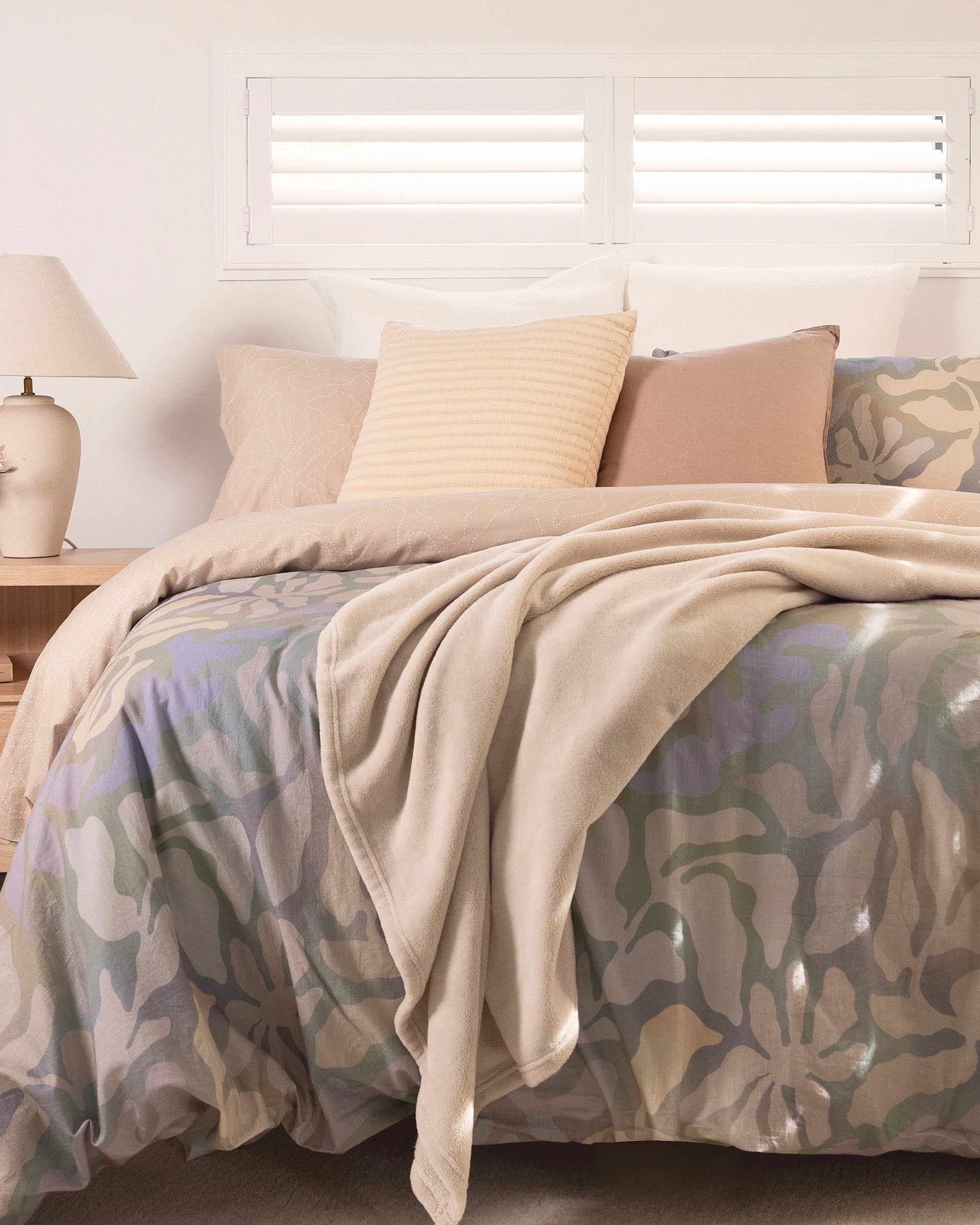 1 Bambury Willa Pastel Botanical Design Printed Cotton Quilt Cover Set - King Bed - Multi, 1 of 4