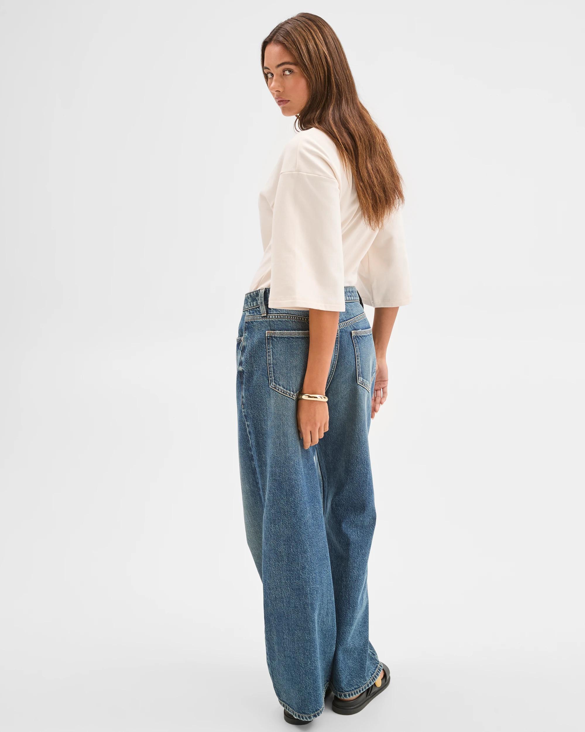 6 Lily Loves Denim Mid Rise Baggy Leg Jeans NAOMI BLUE, 6 of 6