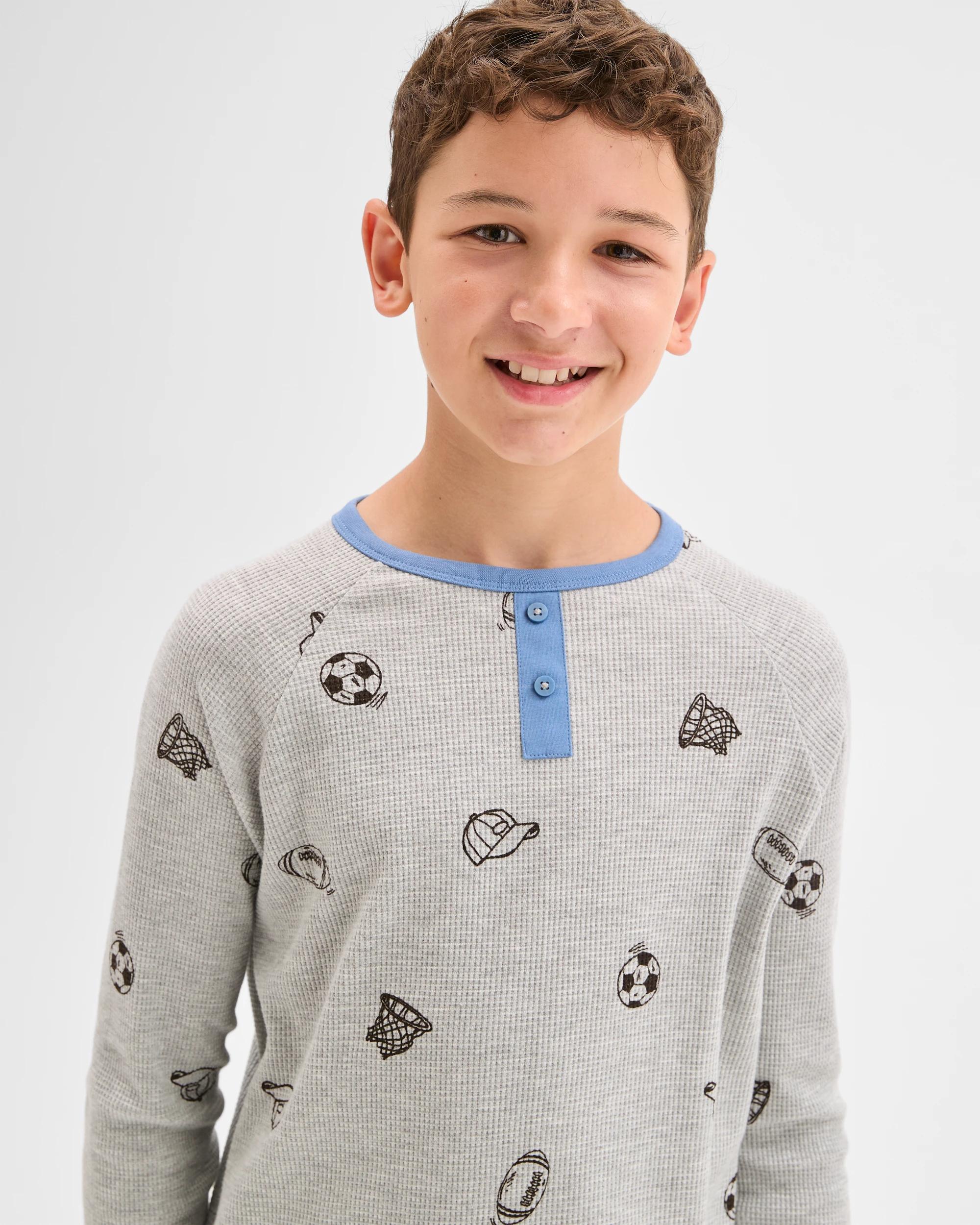 2 Target Kids Australian Cotton Older Boys Elevated Knit Pyjama Set SPORT, 2 of 8