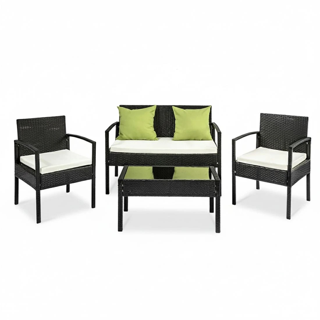 6 Gardeon Outdoor Sofa Set Wicker Lounge Setting Table and Chairs Patio Furniture - Black, 6 of 7