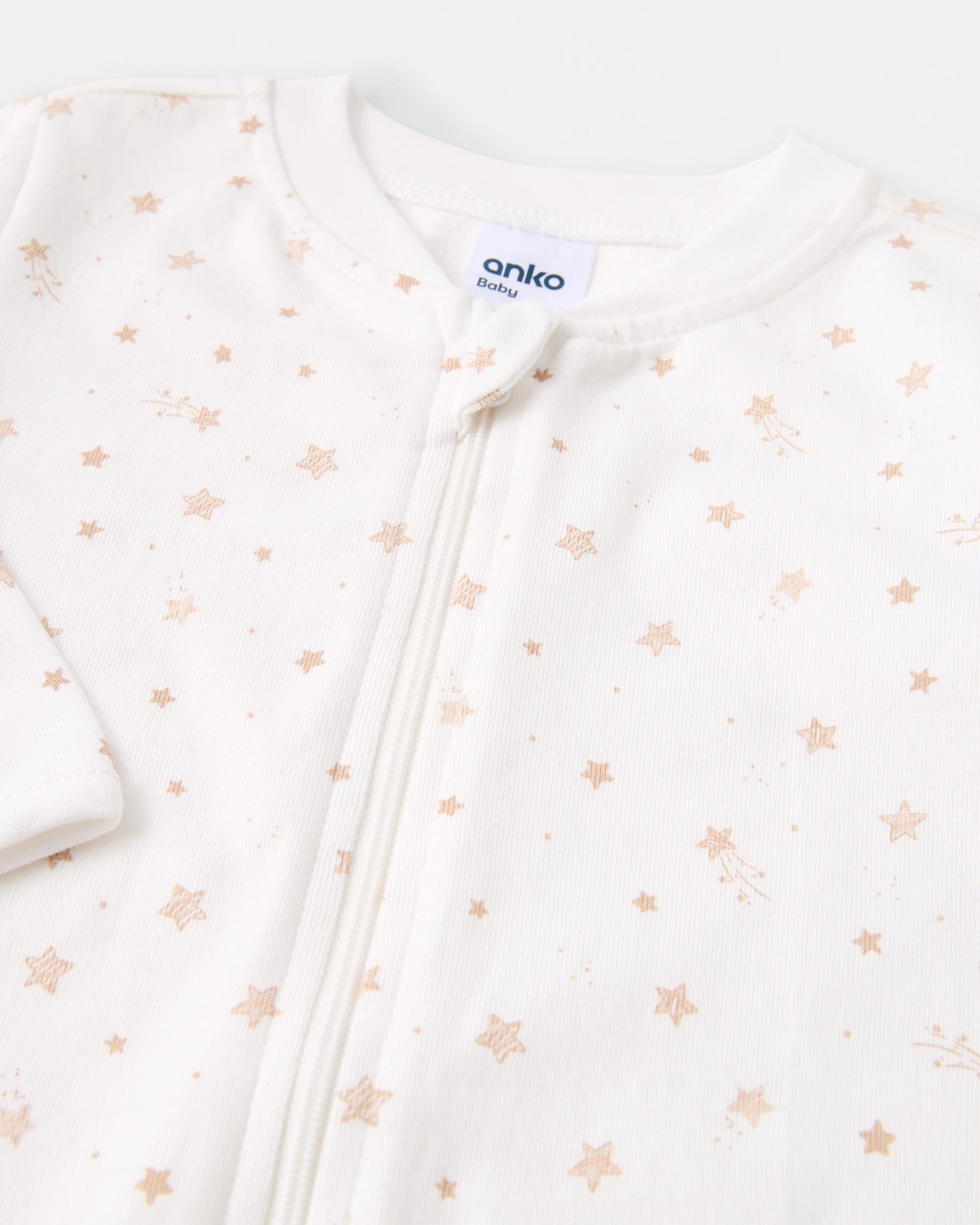 3 Cotton Everyday Coverall Wht Stars, 3 of 3