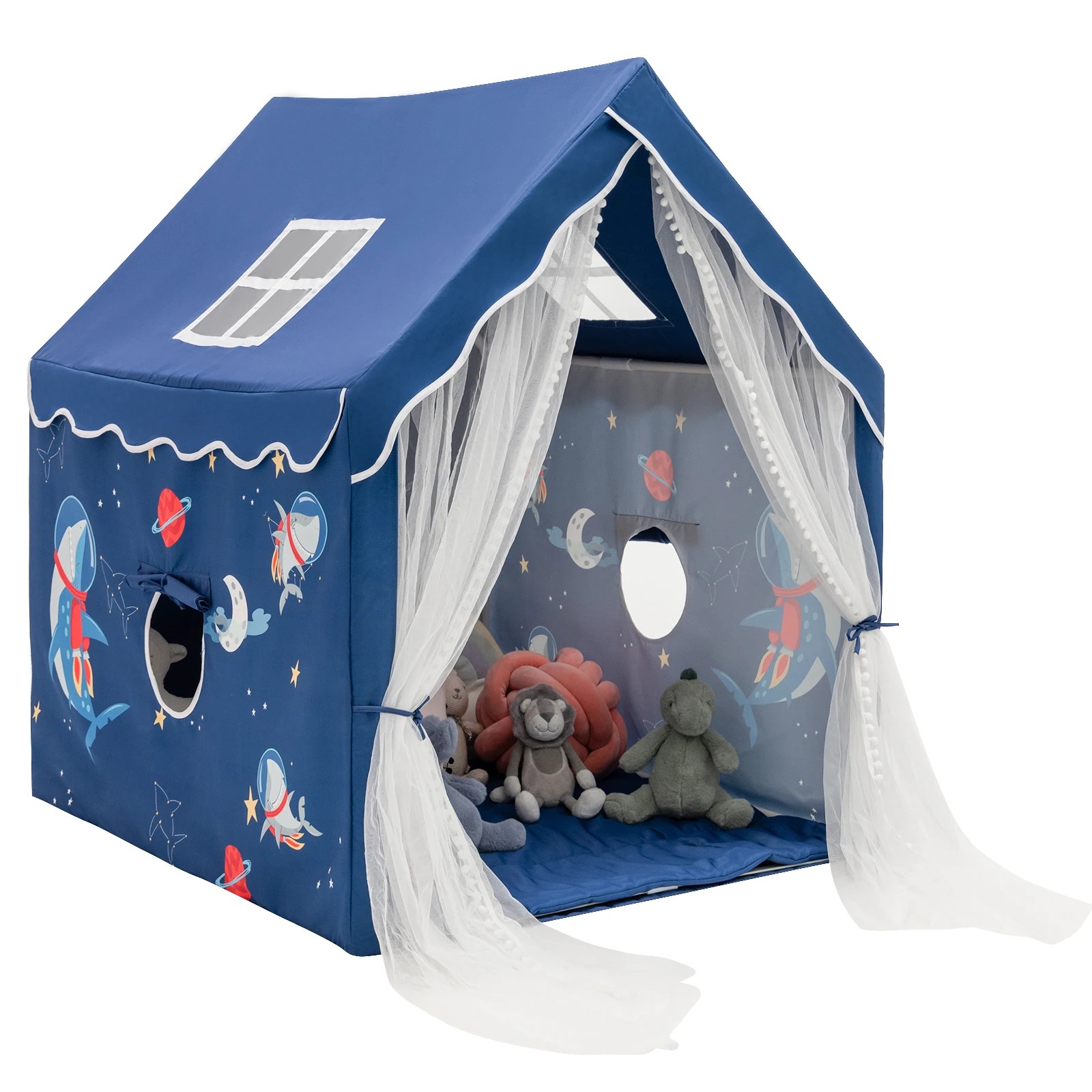 1 Costway Playhouse Play Teepee Tent Princess Castle - Blue, 1 of 1