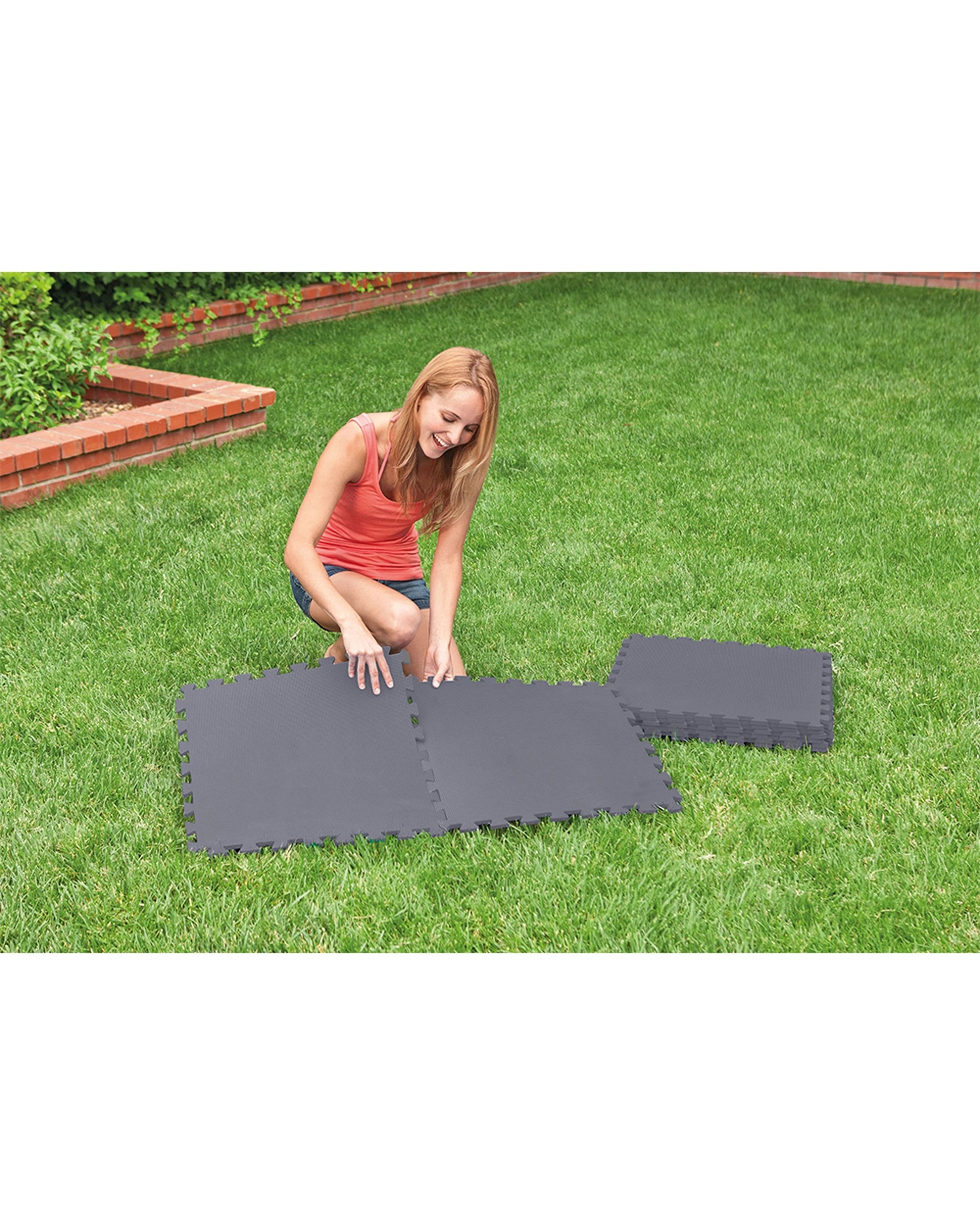4 Intex Interlocking Padded Floor Protector For Swimming Pool - Grey, 4 of 5