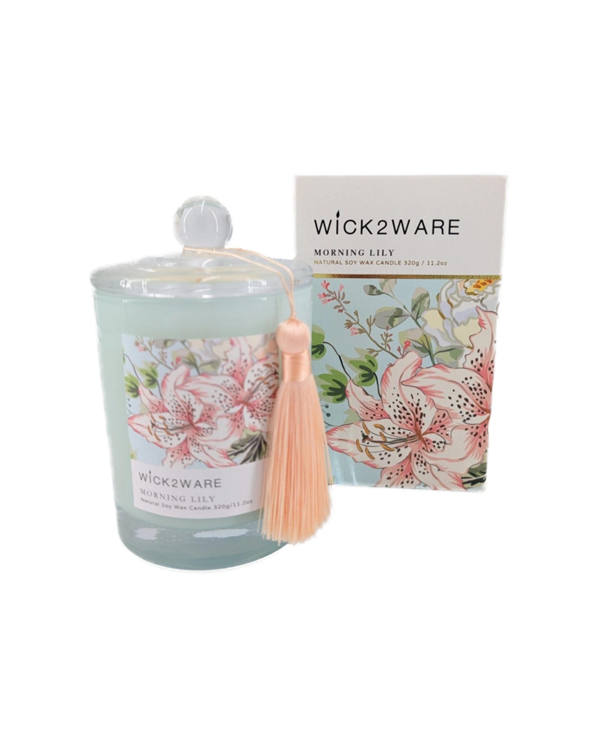 1 Wick2Ware Soy Candle Jar Morning Lily Scent 320g Wax Home Fragrance, 1 of 1