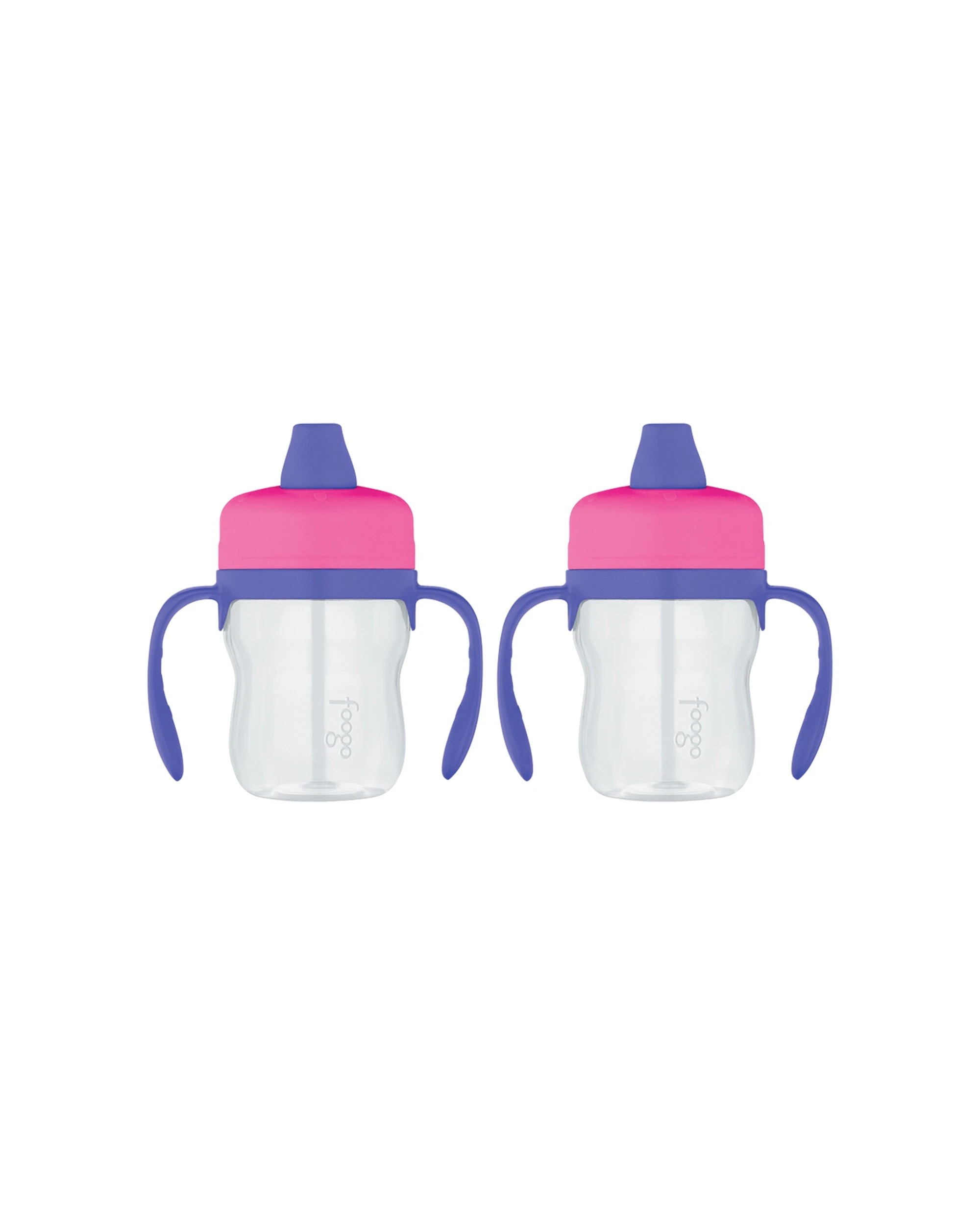 1 Thermos Foogo Safe Soft Spout Tritan Plastic Sippy Cup With Handles 2Pk - Pink, 1 of 2