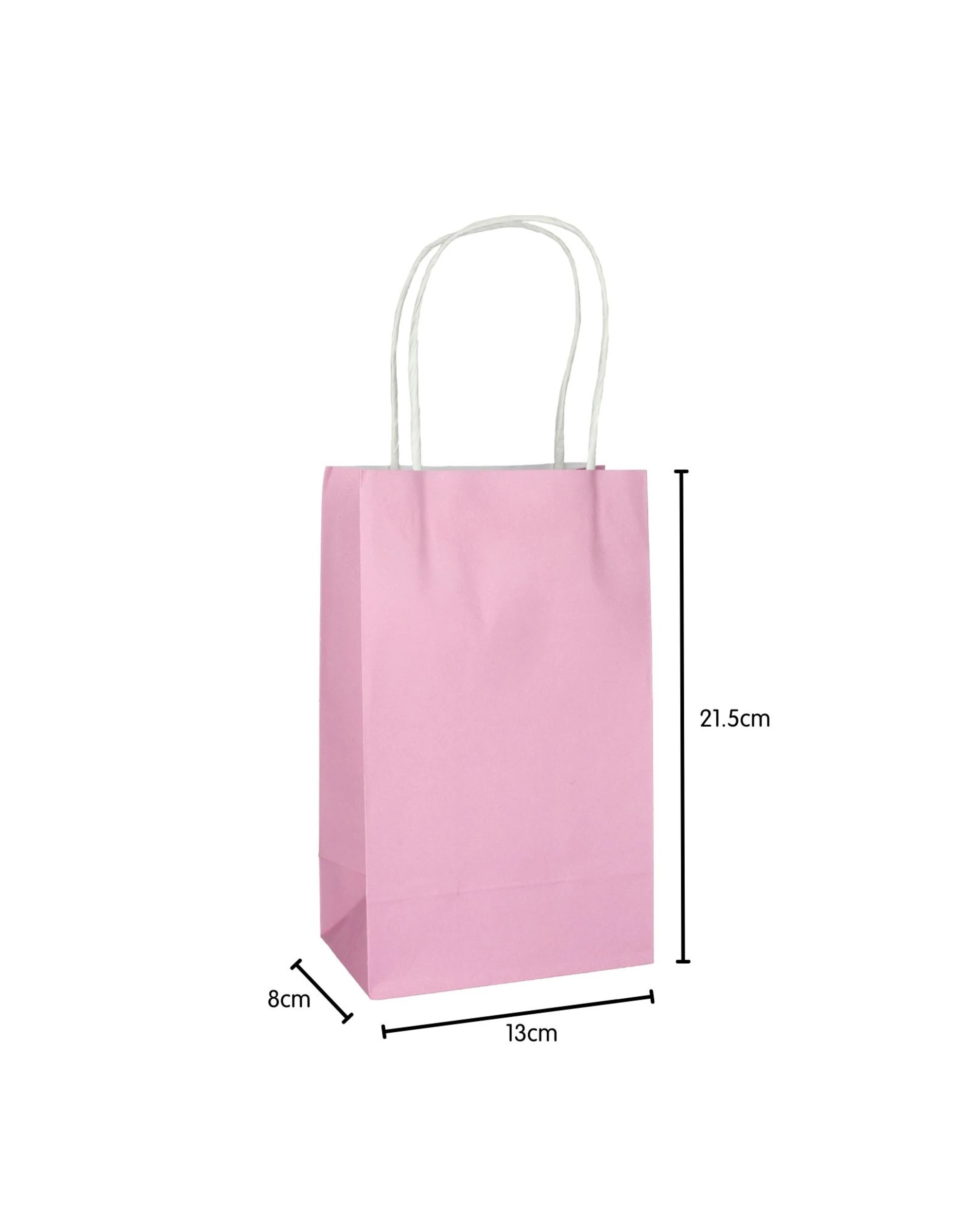 2 Alpen Pastel Paper Gift Bags 21.5cm Pack of 5 - Pink, 2 of 3