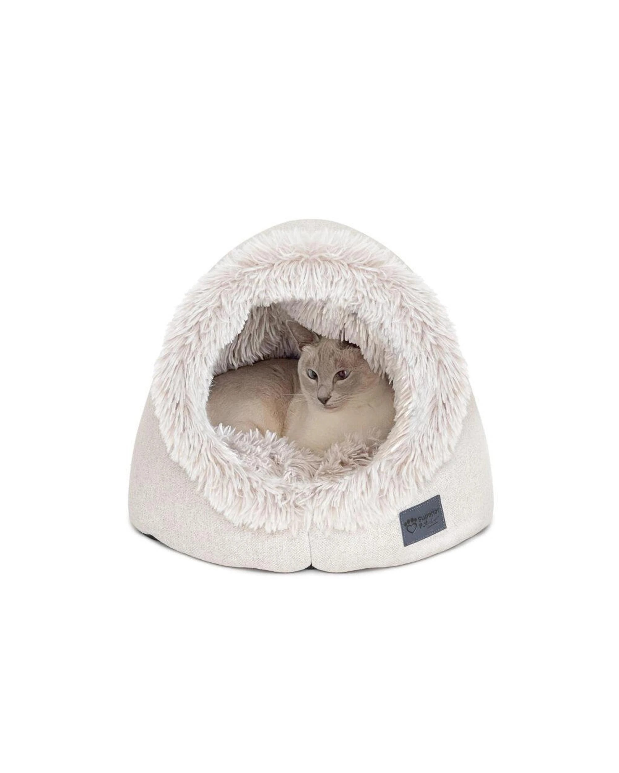 2 Superior Pet Calming Pet Dome for Cats & Small Dogs Aspen Faux Fur - White, 2 of 8