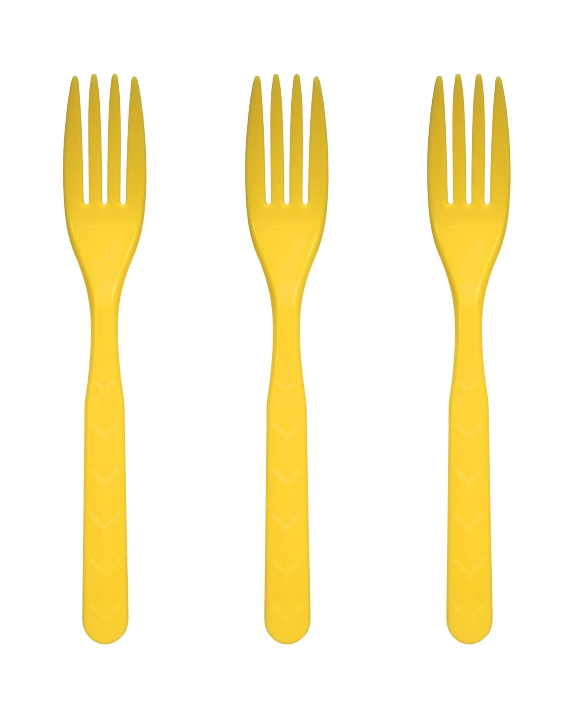 1 Party Maker Reusable Plastic Forks Pack of 18 - Yellow, 1 of 4