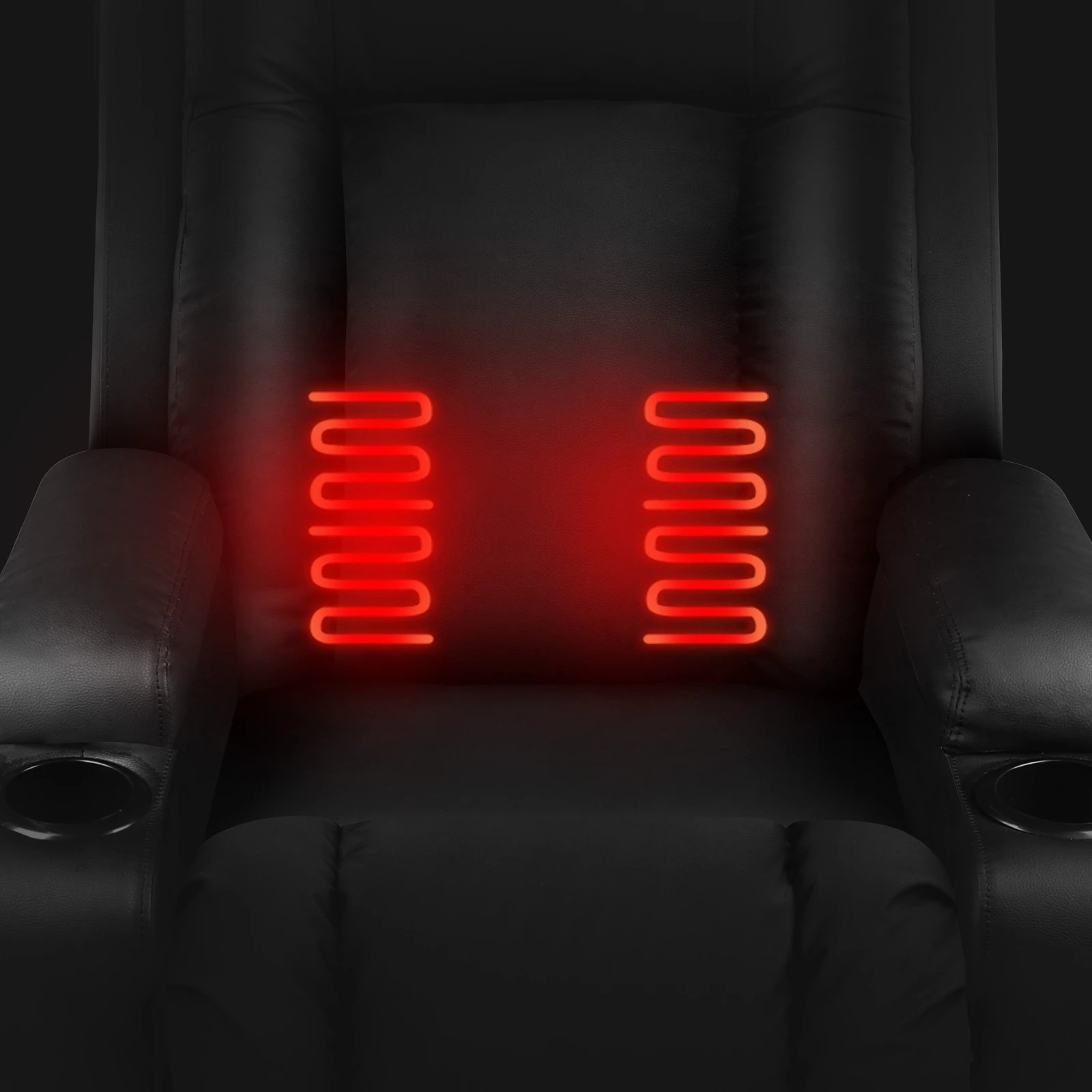7 Alfordson Recliner Chair Heated Massage Armchair Lounge Sofa Leather - Black, 7 of 9
