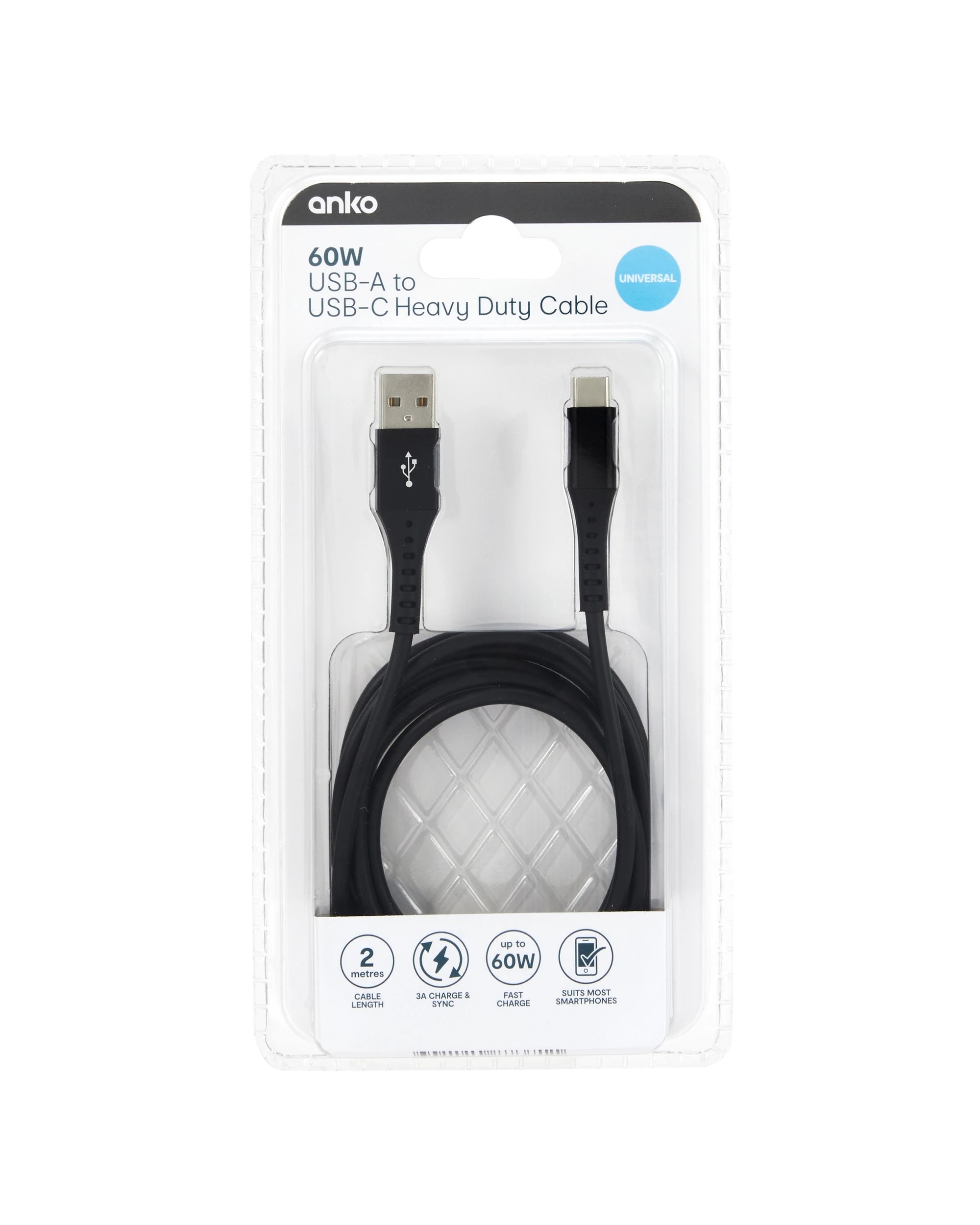 6 USBC Heavy Duty Cable 2m - Black, 6 of 6