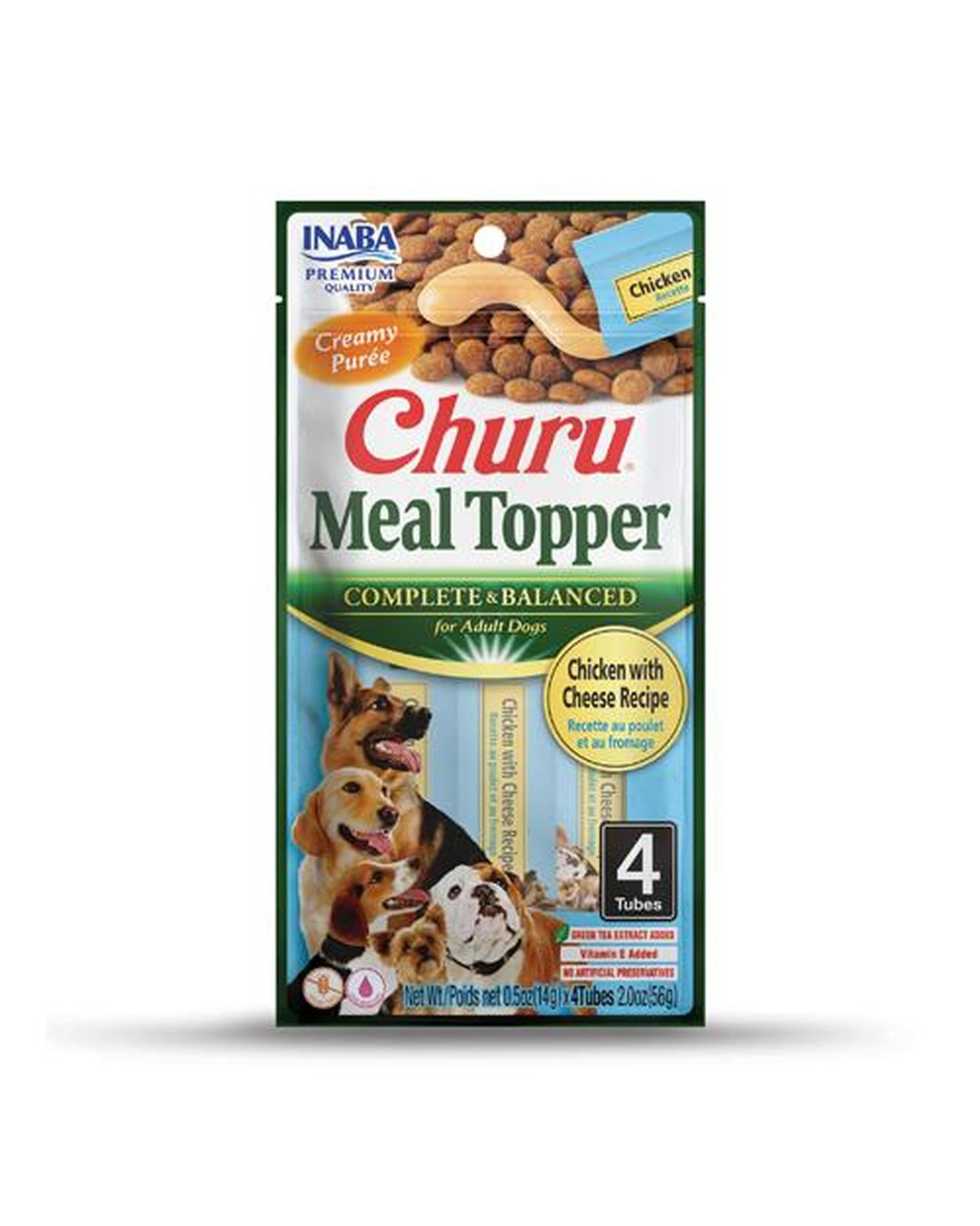 1 Inaba Adult Churu Complete & Balanced Dog Meal Topper Chicken w/ Cheese 6 x 56g, 1 of 5