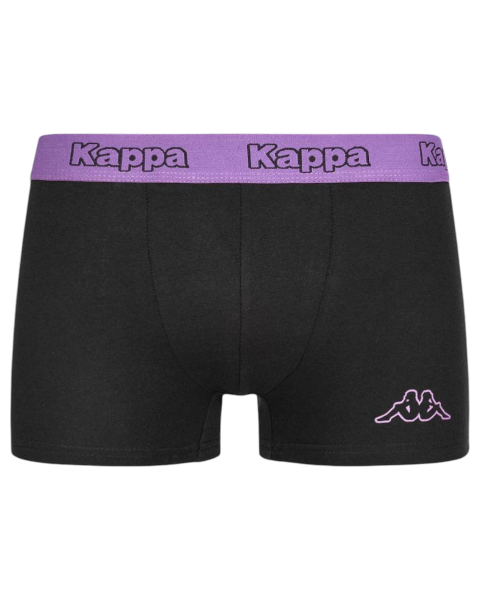 2 Kappa 20 Pack Mens Black/Violet Boxer Shorts Comfy Trunks BLACK/VIOLET, 2 of 2
