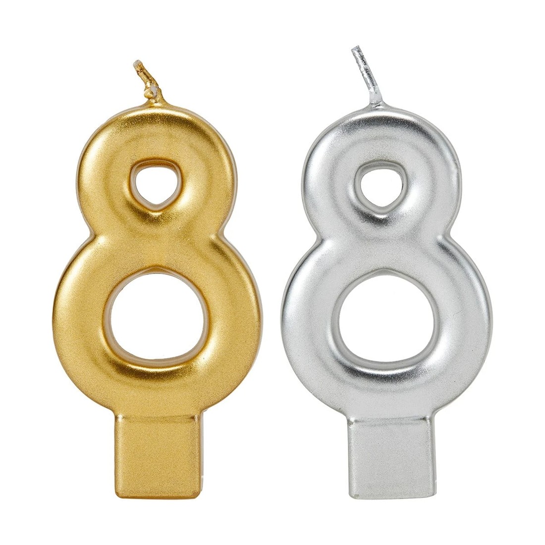 1 Metallic Candle Number 8 - Assorted, 1 of 6