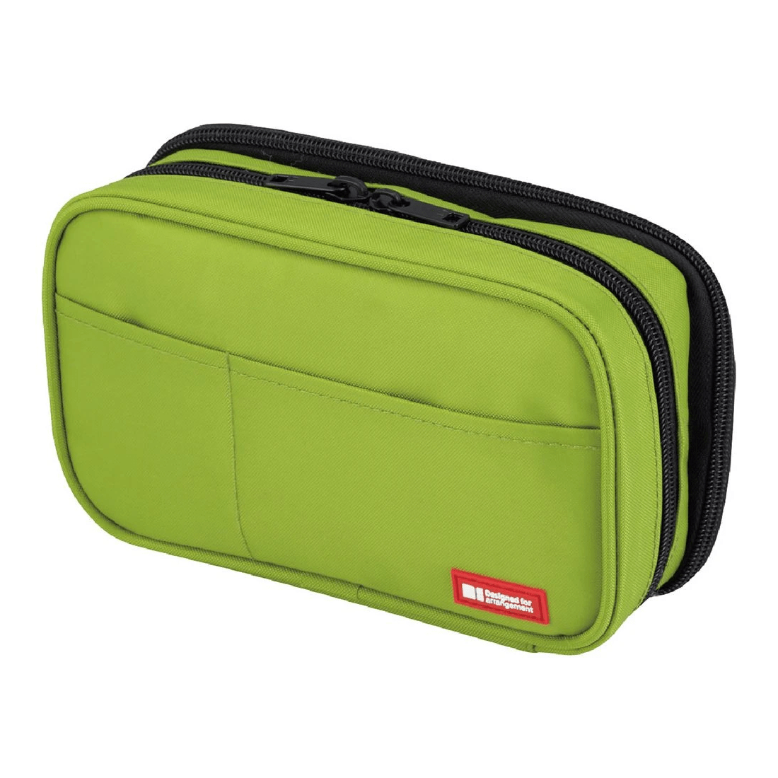 1 Lihit Lab Double Zip Mutli Compartment Pencil Case Lime, 1 of 5