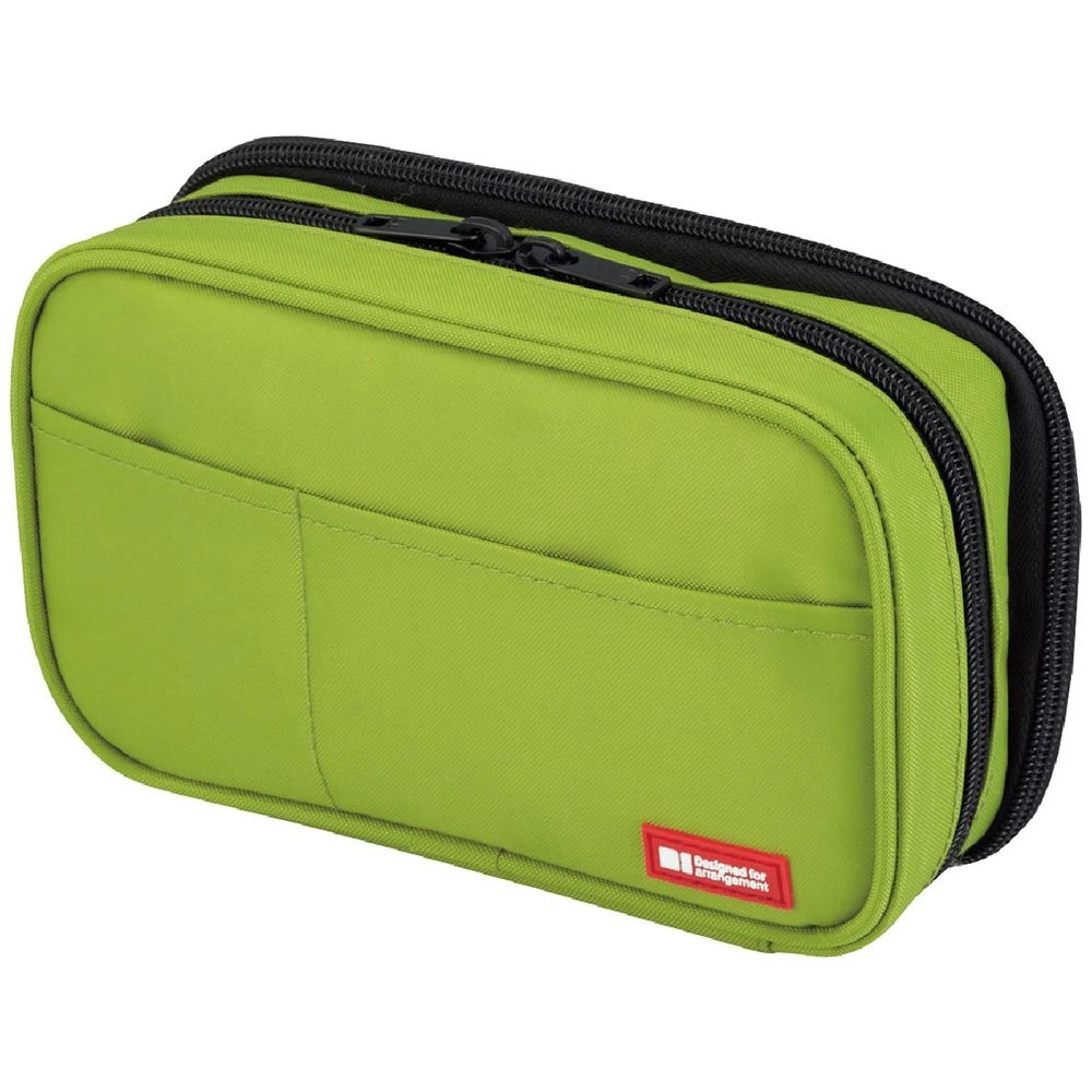 1 Lihit Lab Double Zip Mutli Compartment Pencil Case Lime, 1 of 5