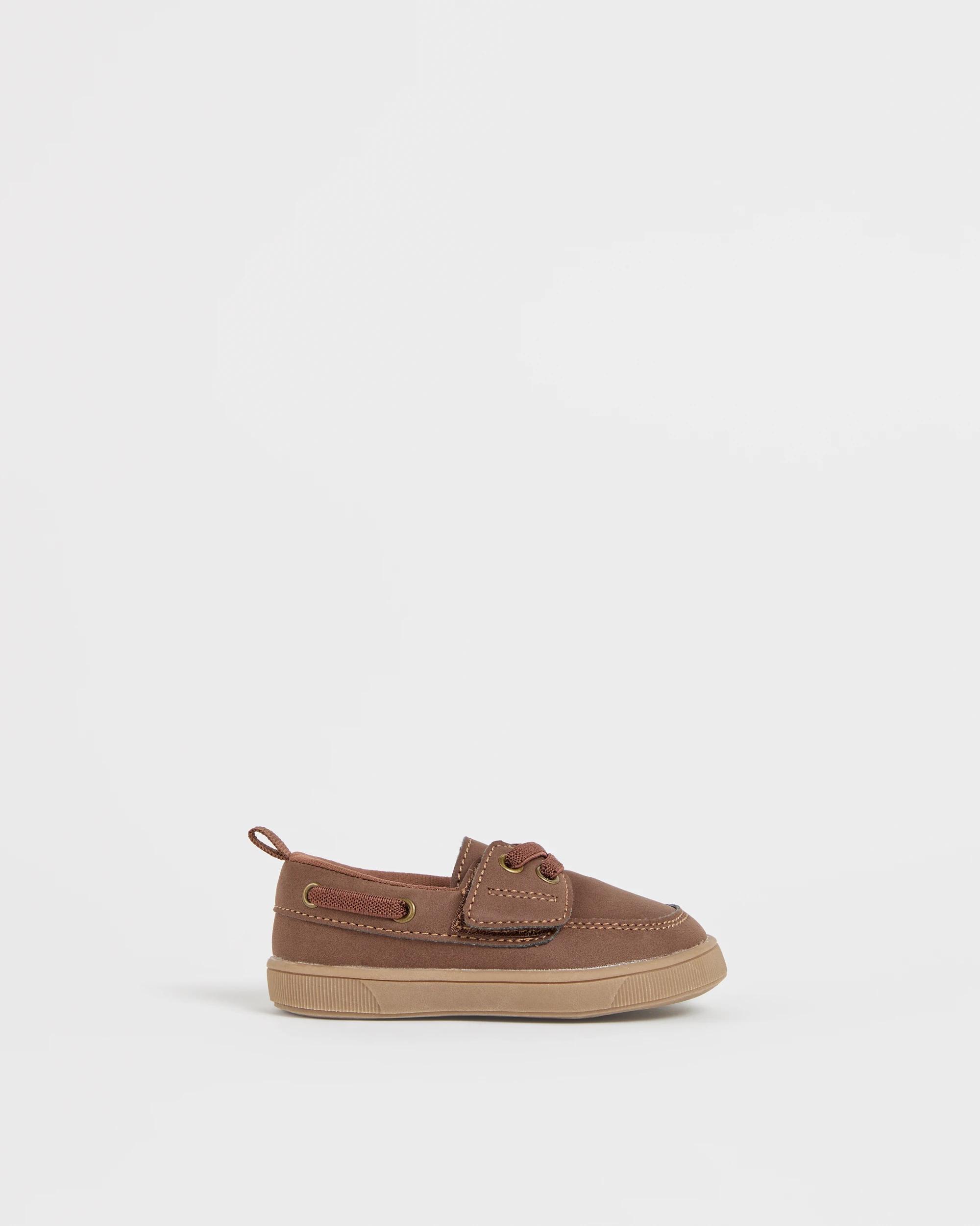 1 Target Baby First Walker Boat Shoes CHOCOLATE, 1 of 3