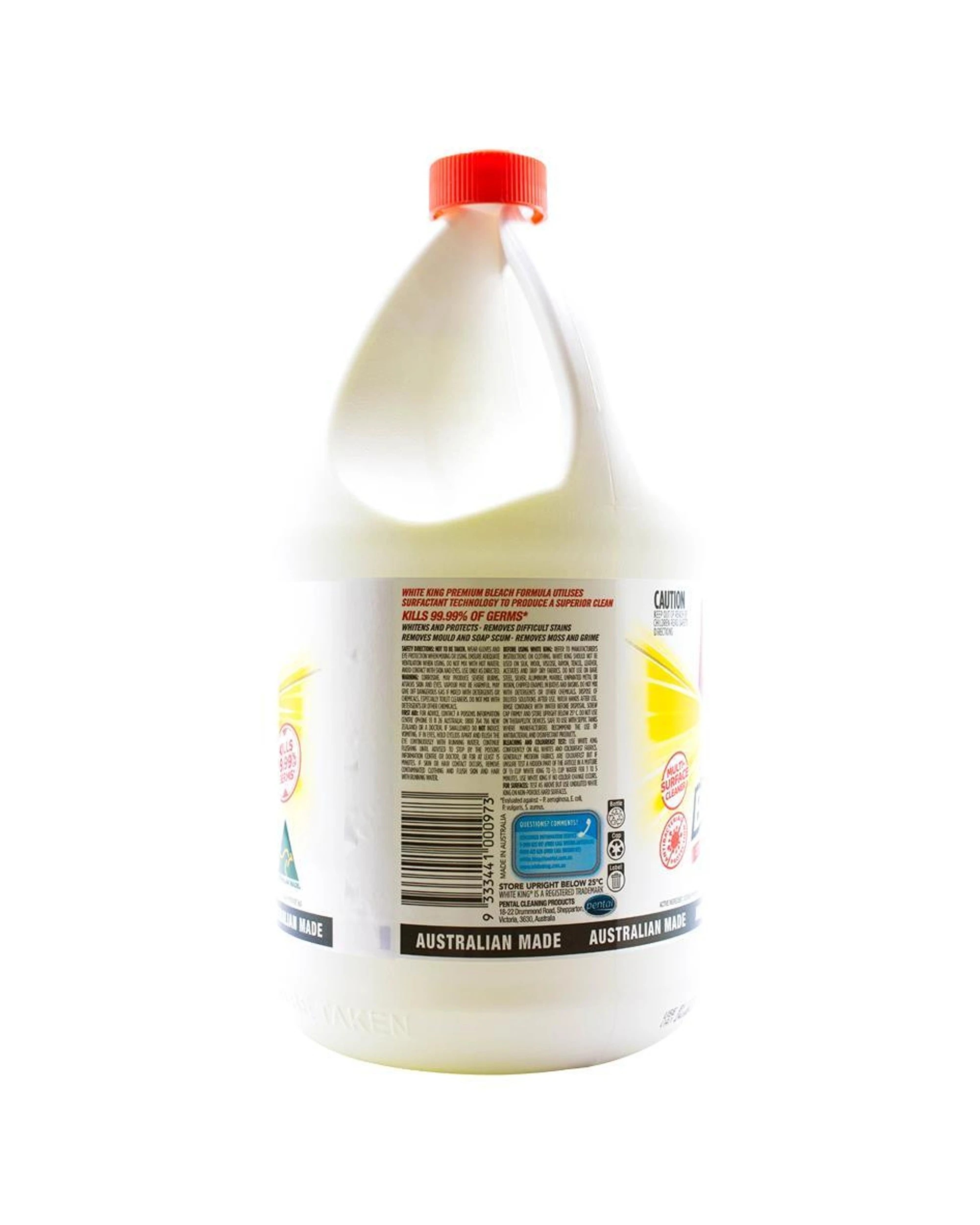 3 White King 8PK Premium Multi Purpose Liquid Bleach Cleaner 2.5L Lemon - White, 3 of 4