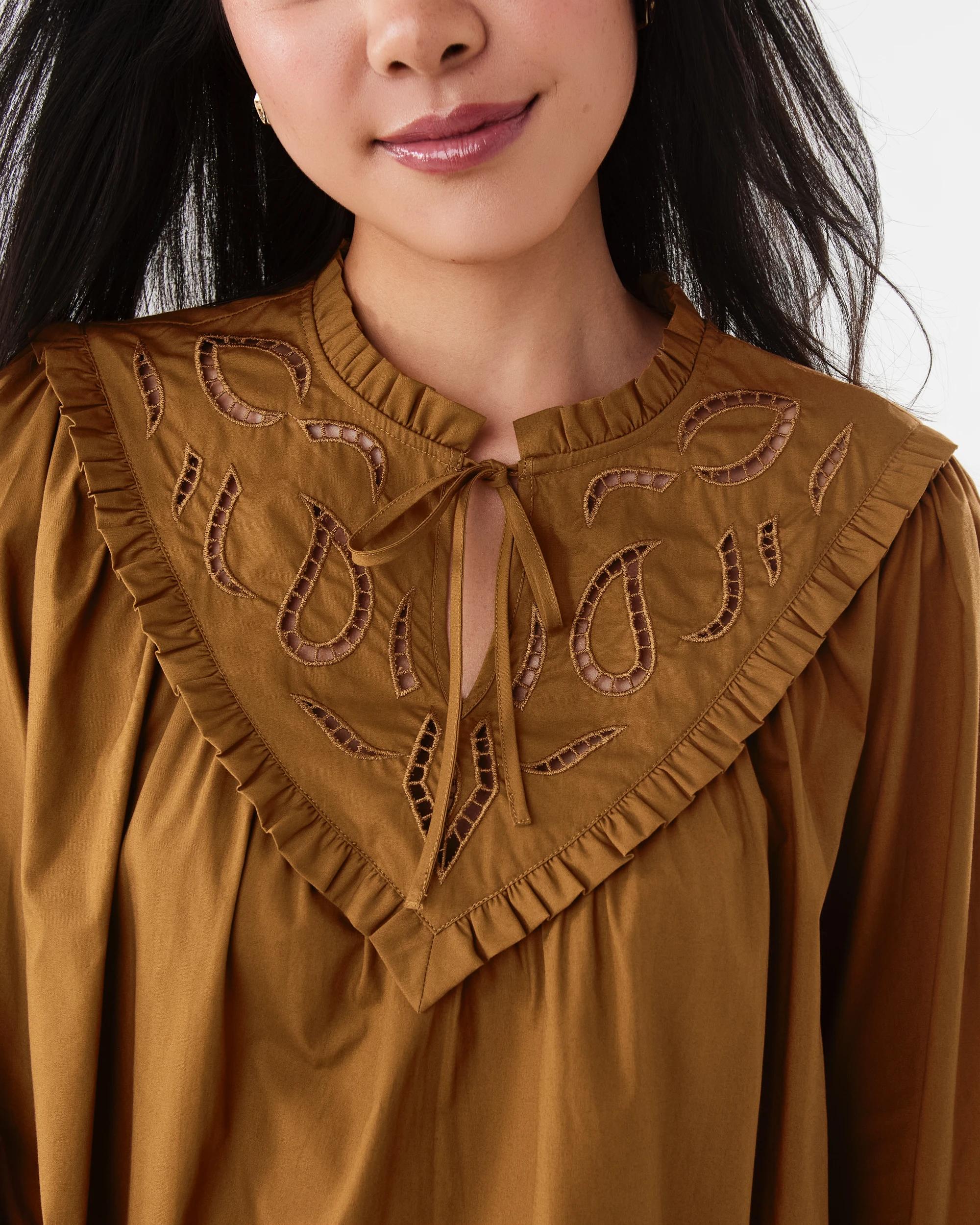 5 Long Sleeve Cutwork Detail Top Harvest, 5 of 6