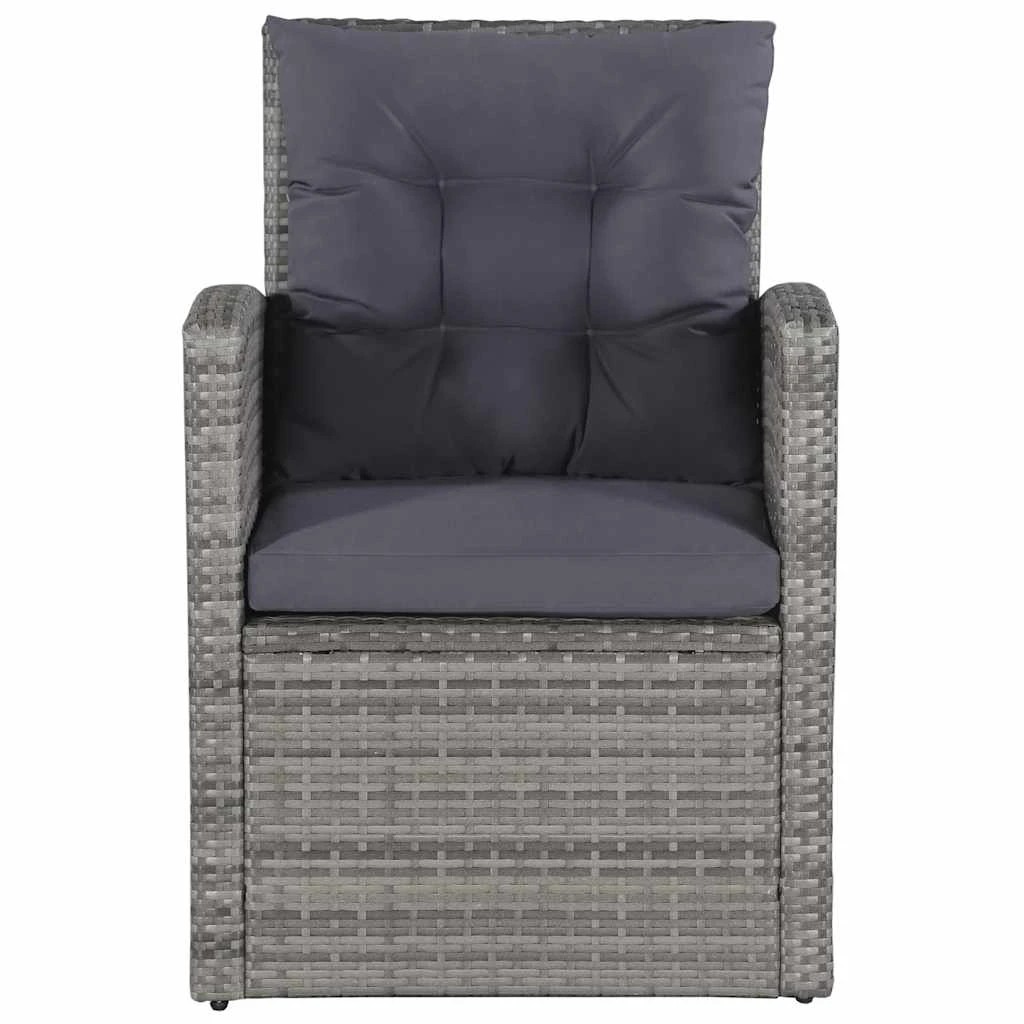 3 vidaXL 6 Piece Garden Lounge Set With Cushions Poly Rattan - Grey, 3 of 8