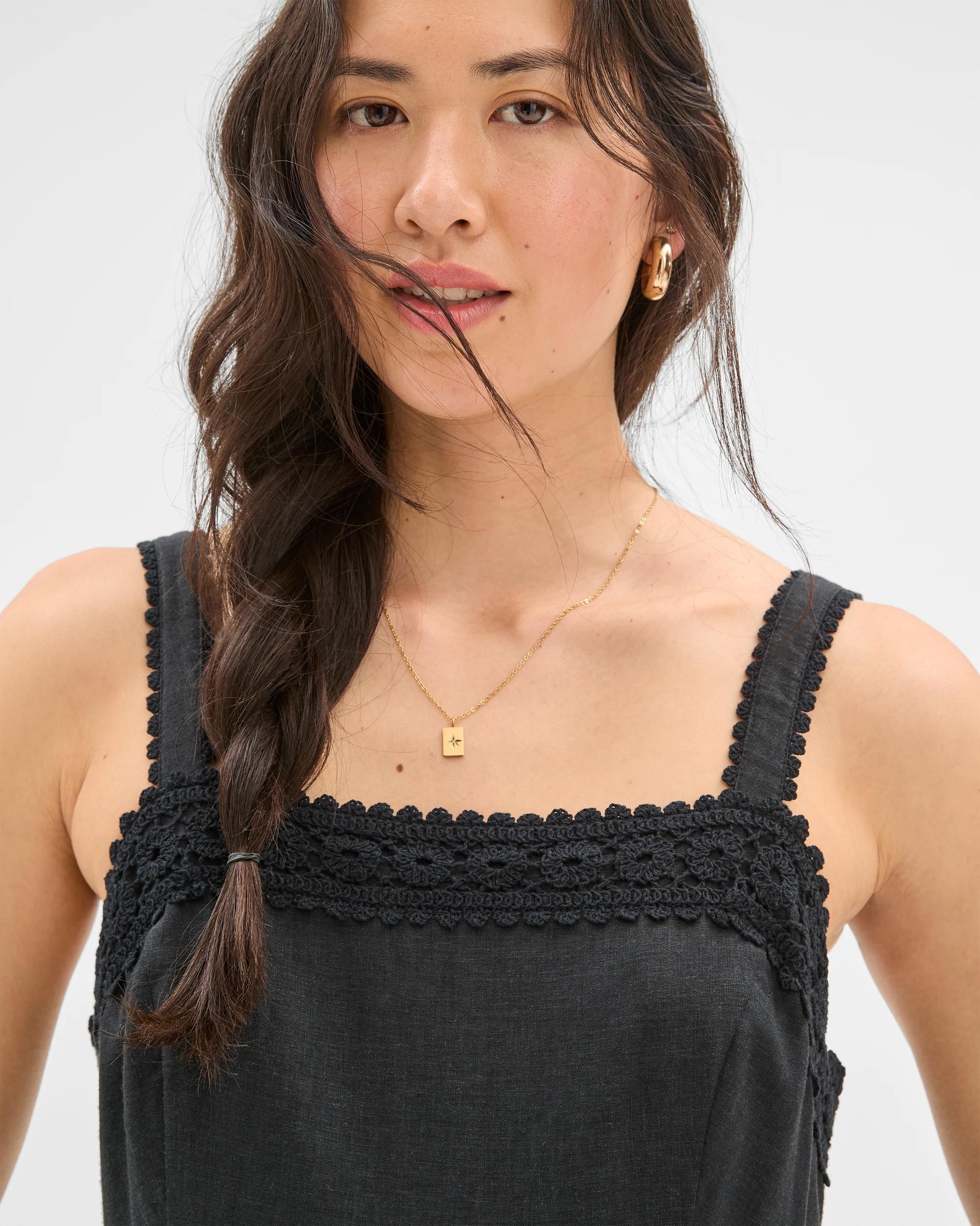 9 Target Linen Blend Square Neck Maxi Dress BLACK, 9 of 9