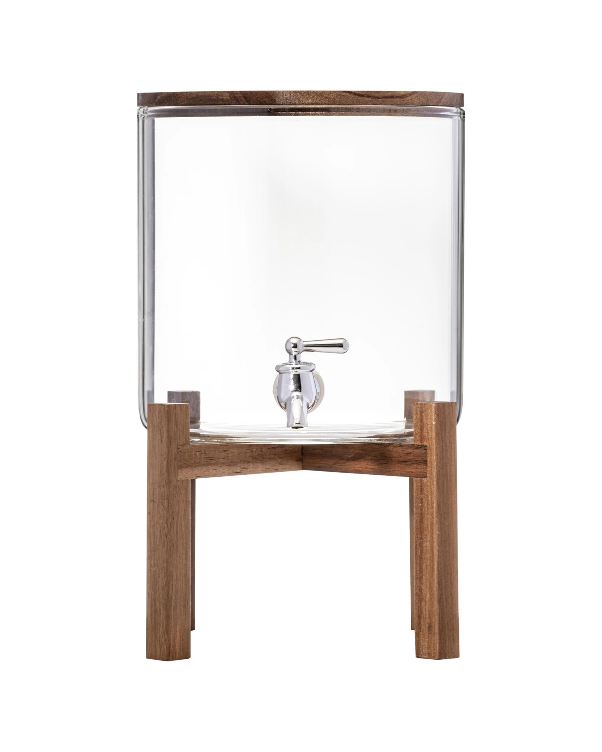 1 LADELLE Gather 8L Glass Drink Jug Dispenser With Timber Lid Borosilicate - Multi, 1 of 3