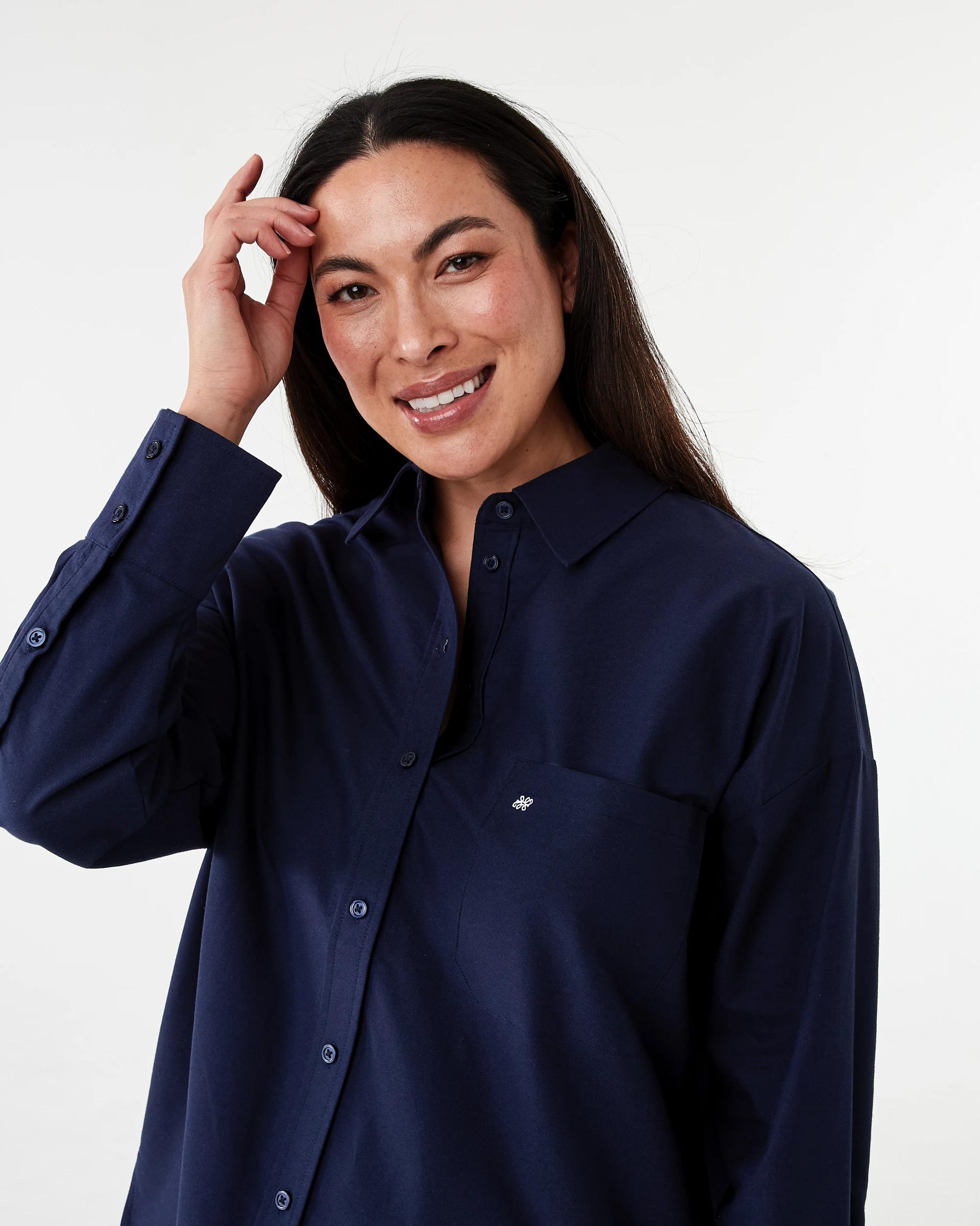 4 Long Sleeve Oxford Shirt Navy Blaze, 4 of 9