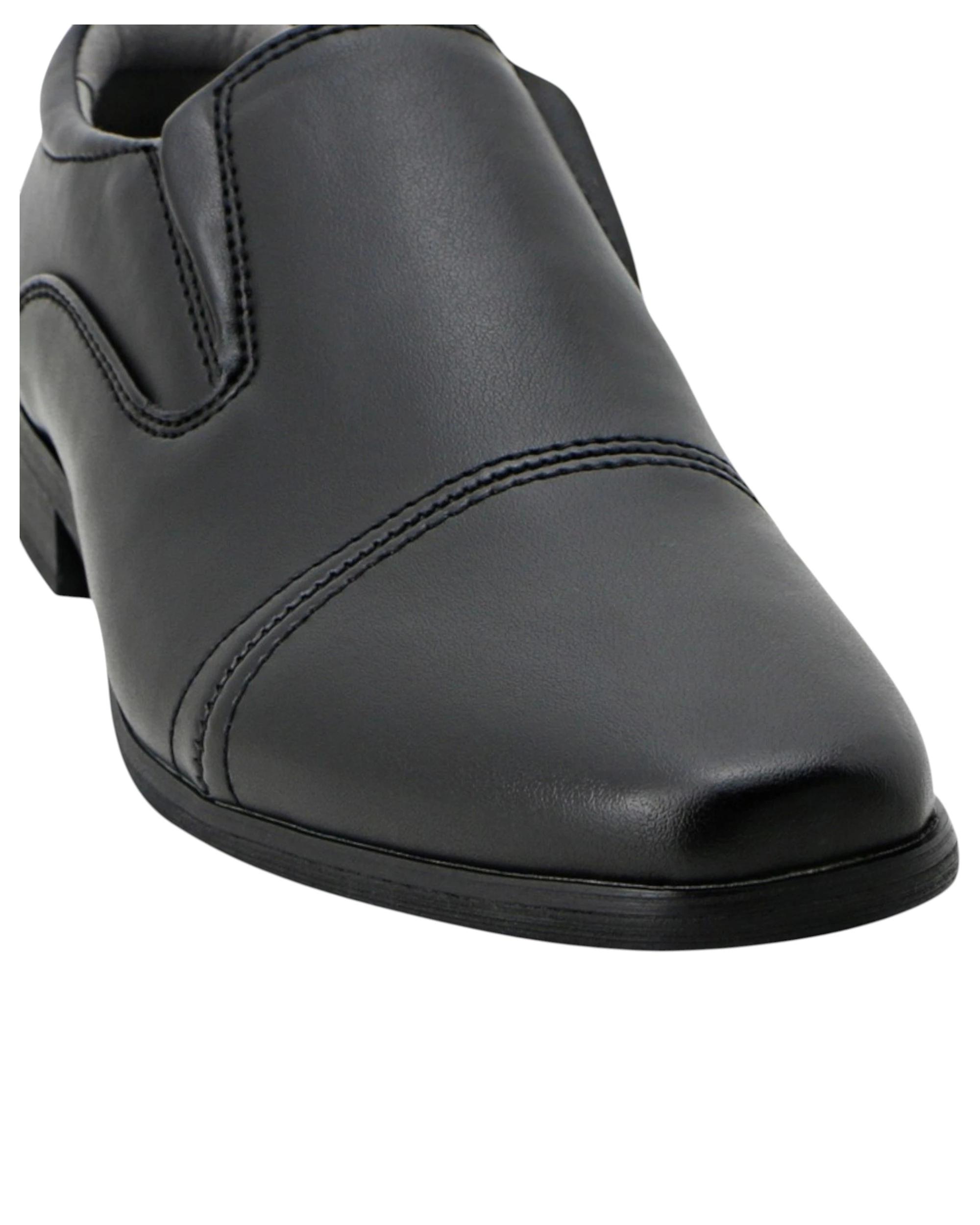 3 Grosby Kids Tex Black Slip On Formal School Shoes BLACK, 3 of 3