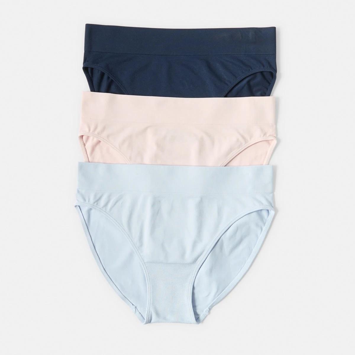 1 3 Pack Ultra Smooth Seamfree Hi-Cut Briefs HALOGEN BLUE, PINK CHALK, MIDNIGHT, 1 of 8