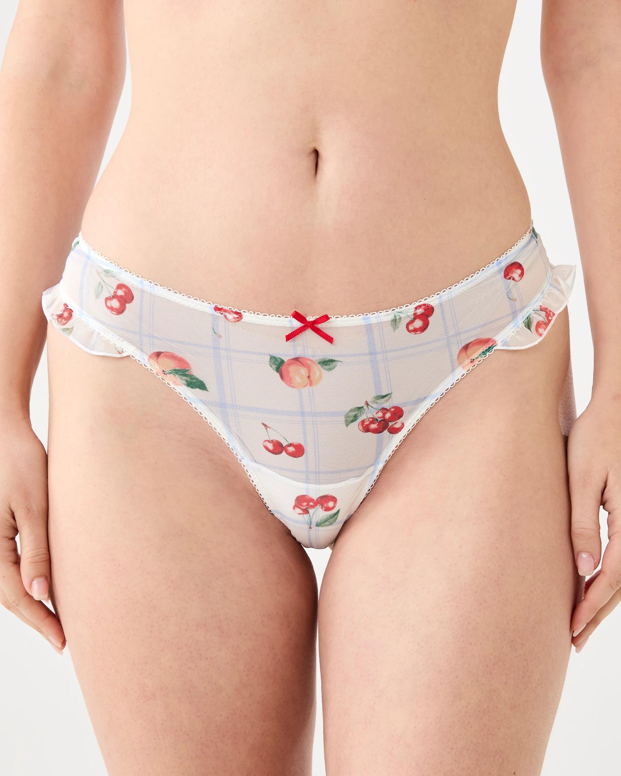 2 3 Pack Mesh G-String Briefs Cherries, 2 of 8