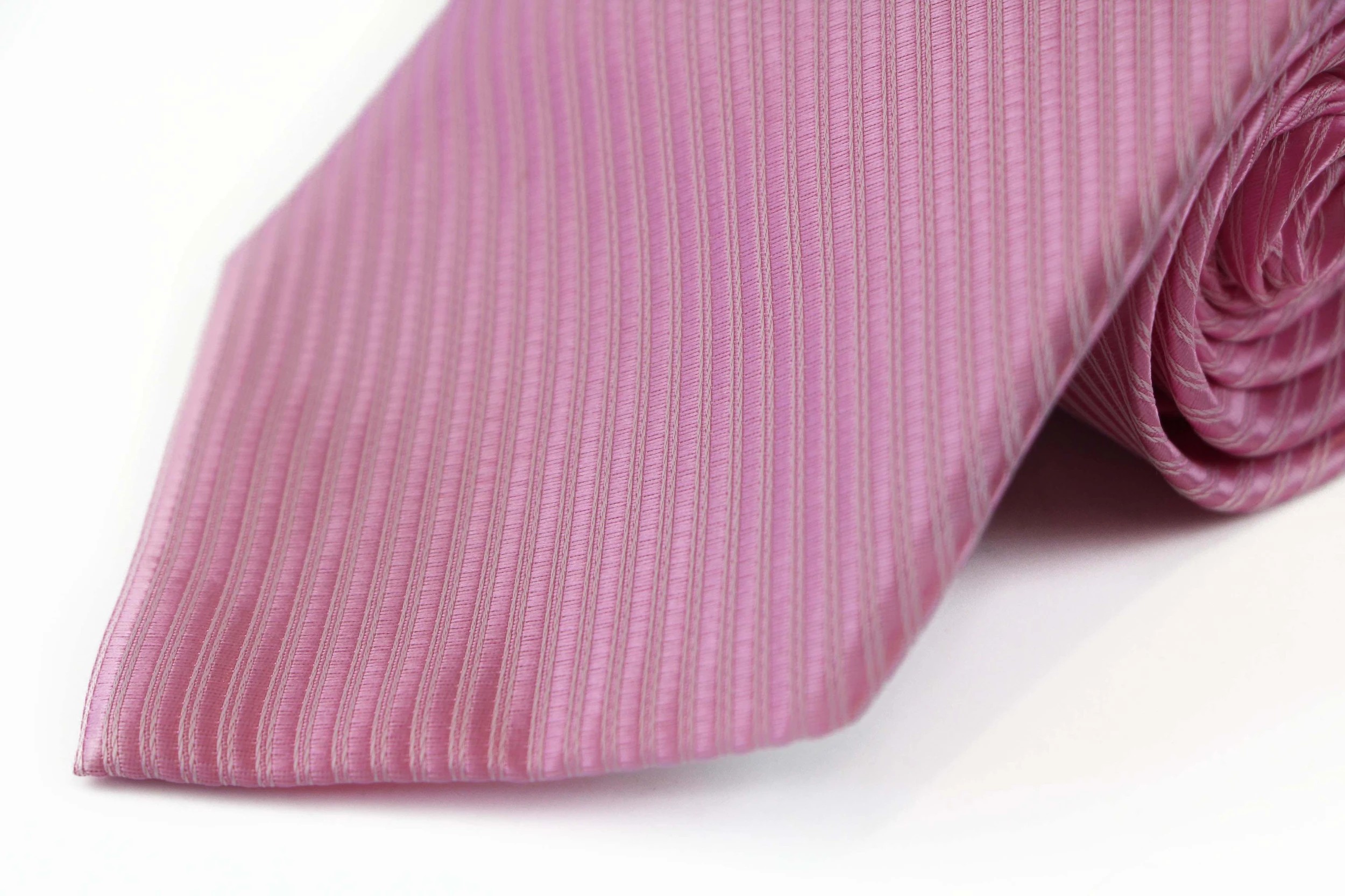 3 Zasel Mens Light Pink Striped 10cm Classic Neck Tie - Pink, 3 of 4