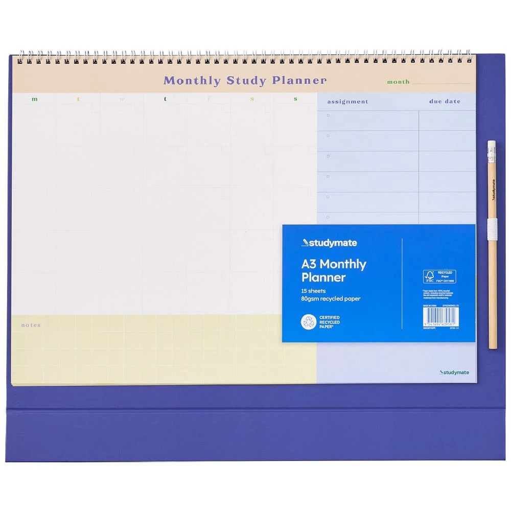 1 Studymate A3 Spiral Monthly Study Planner, 1 of 3