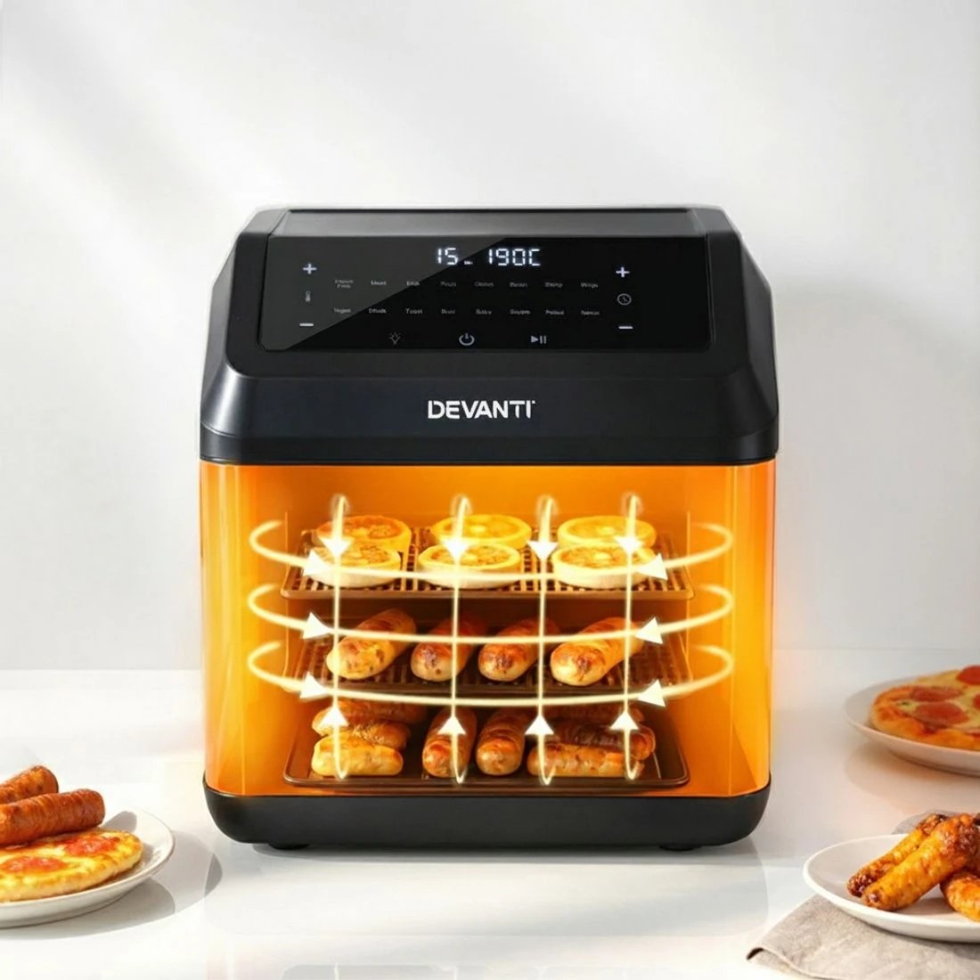 5 Devanti Air Fryer 13L LCD Fryers Oven - Black, 5 of 6