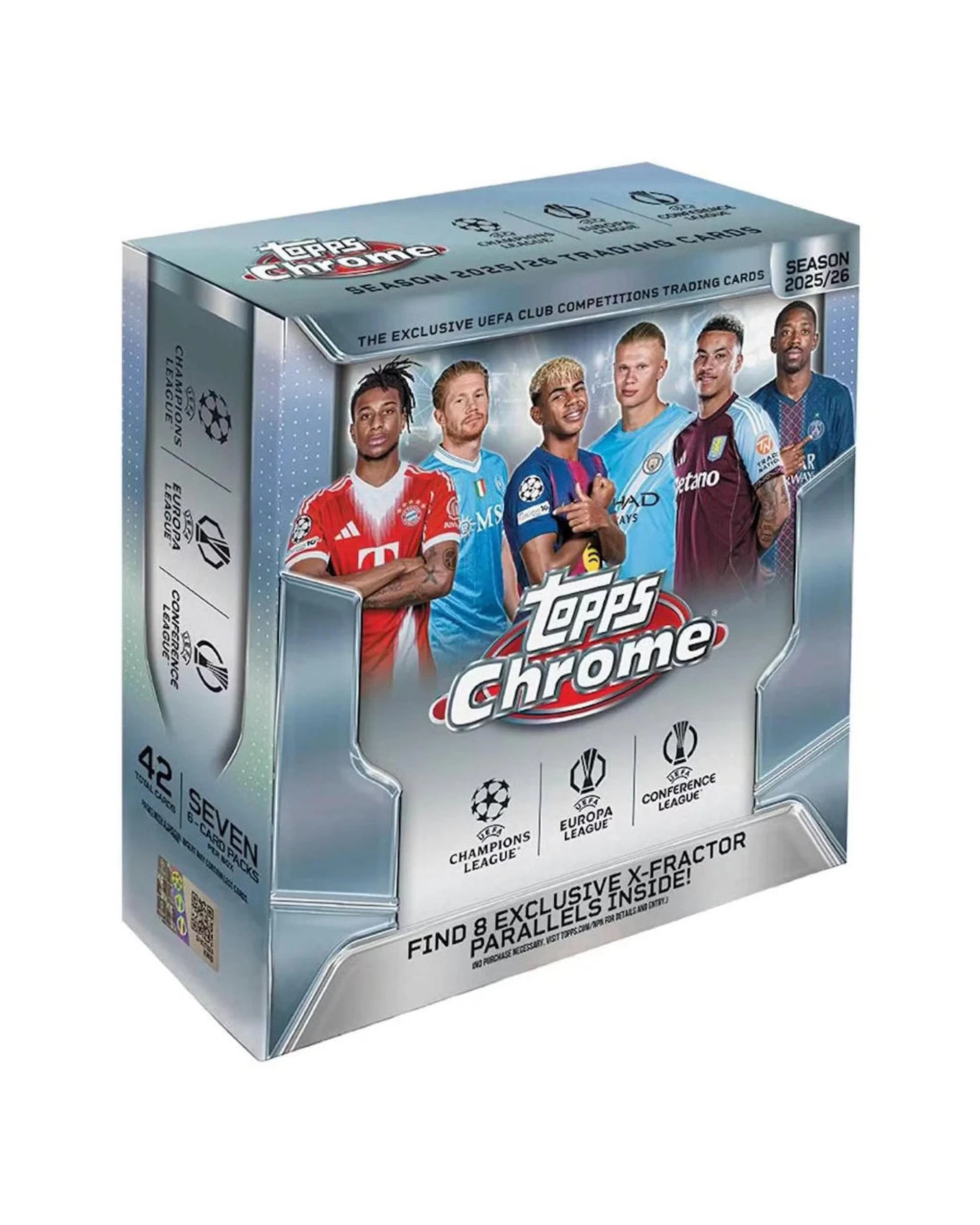 1 Topps 2025/2026 Chrome UEFA Club Competitions Soccer Mega Box, 1 of 9
