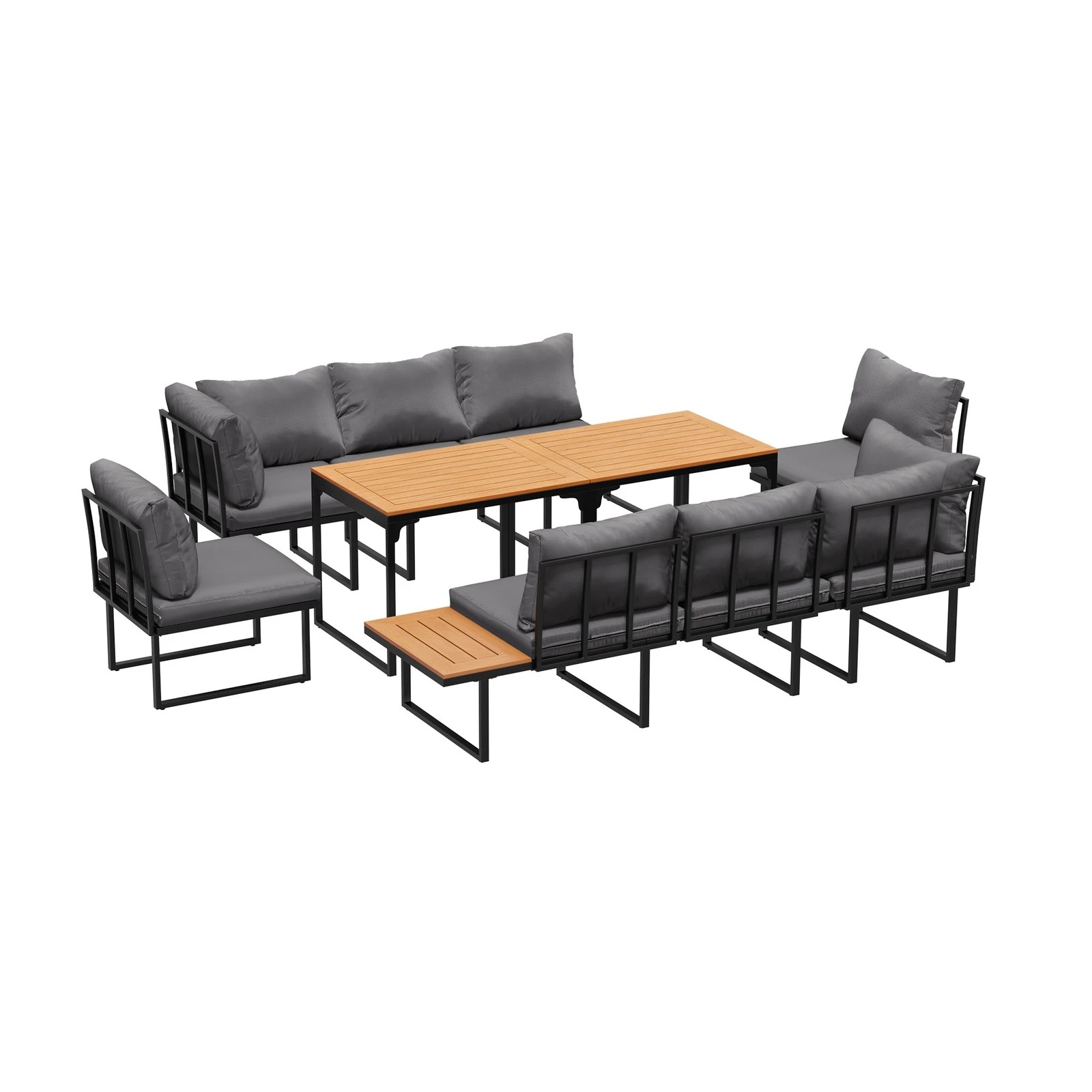 8 Livsip 8 Seater Outdoor Dining Set Sofa Lounge Setting Side Table Furniture - Multi, 8 of 8