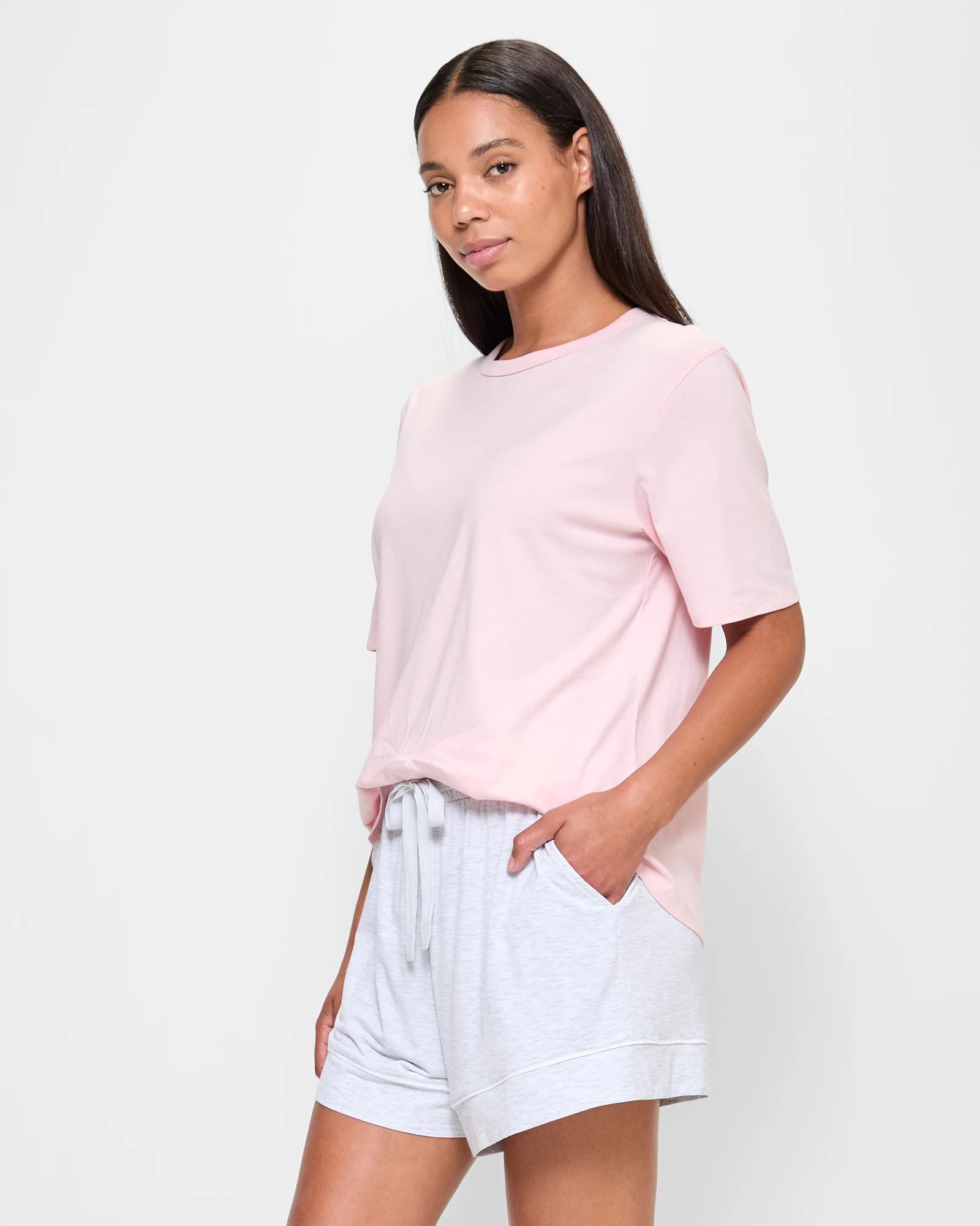 3 Target Woman Bamboo Soft Comfort Pyjama Shorts GREY MARLE, 3 of 5