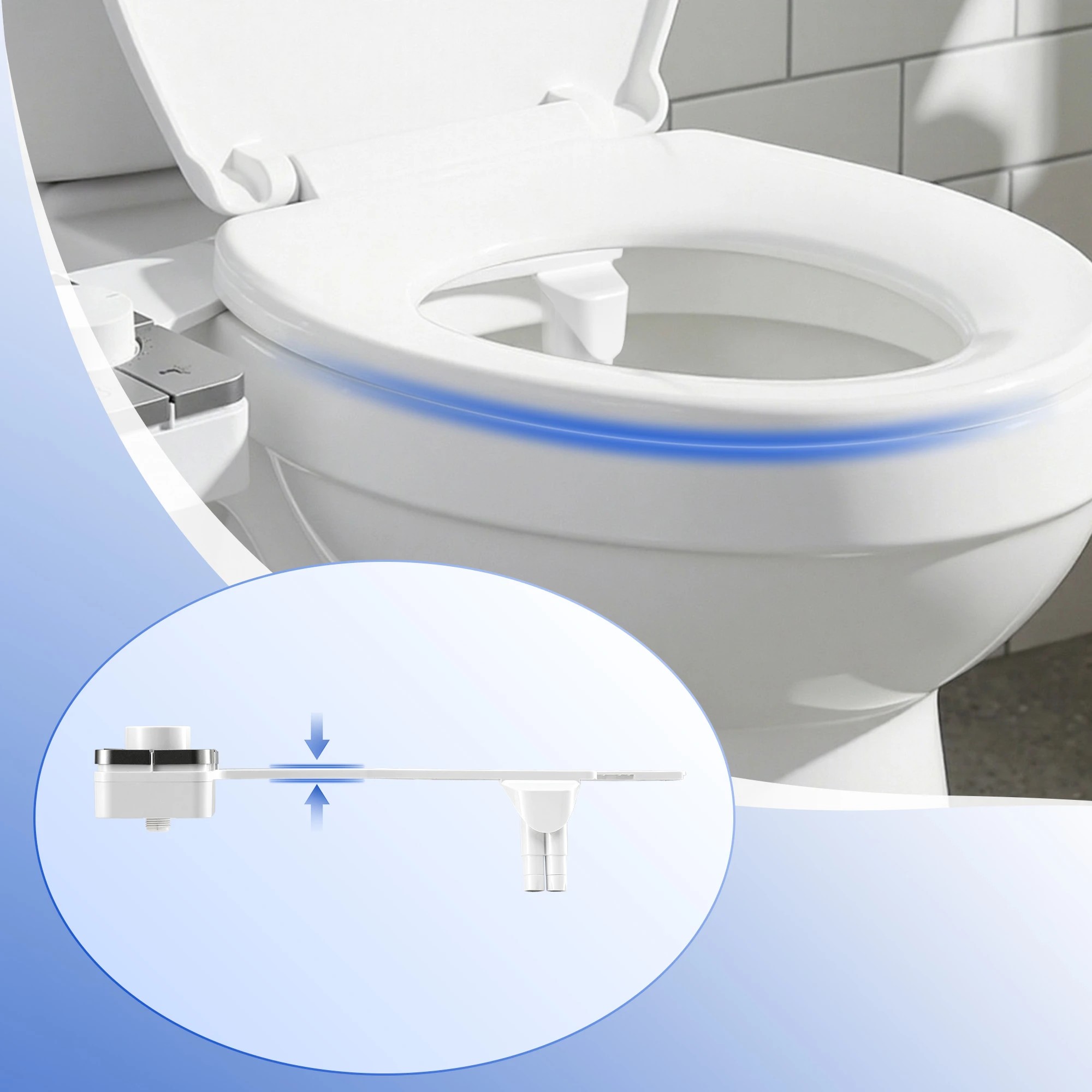 5 Cefito Ultra-Slim Bidet Attachment for Toilet Detachable Cold Water Bidet - White, 5 of 7