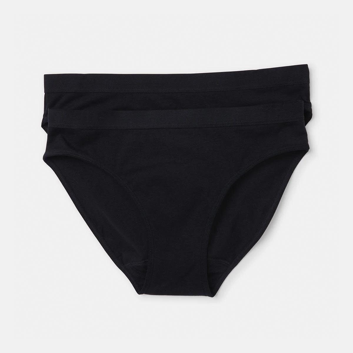 1 2 Pack Period Bikini Briefs - Heavy and Moderate Flow BLACK, 1 of 7