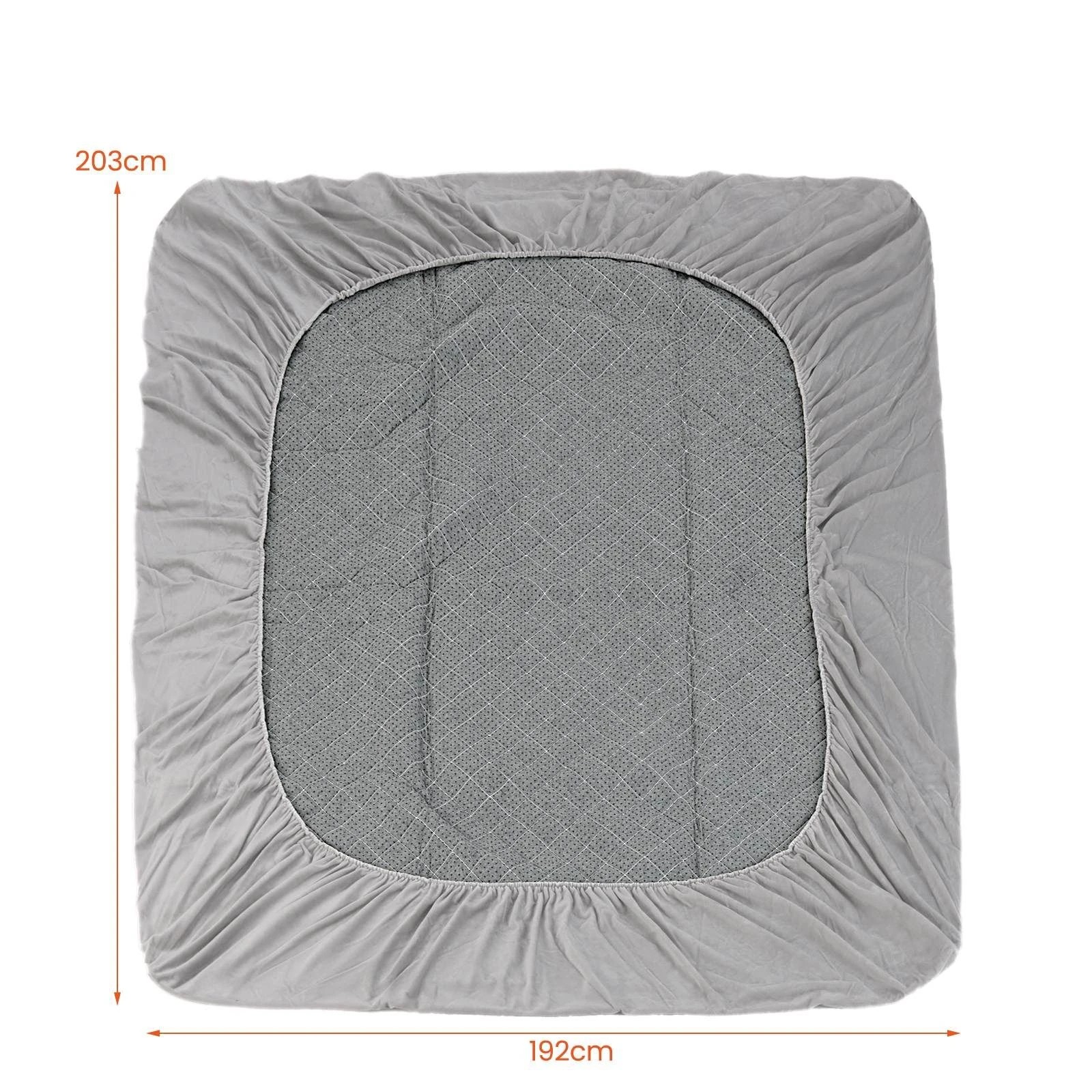 3 Costway King Size Bedroom Mattress Portable Quilted Thin Cushion Bed Mat Floor Mattress Sleeping Pad - Grey, 3 of 3