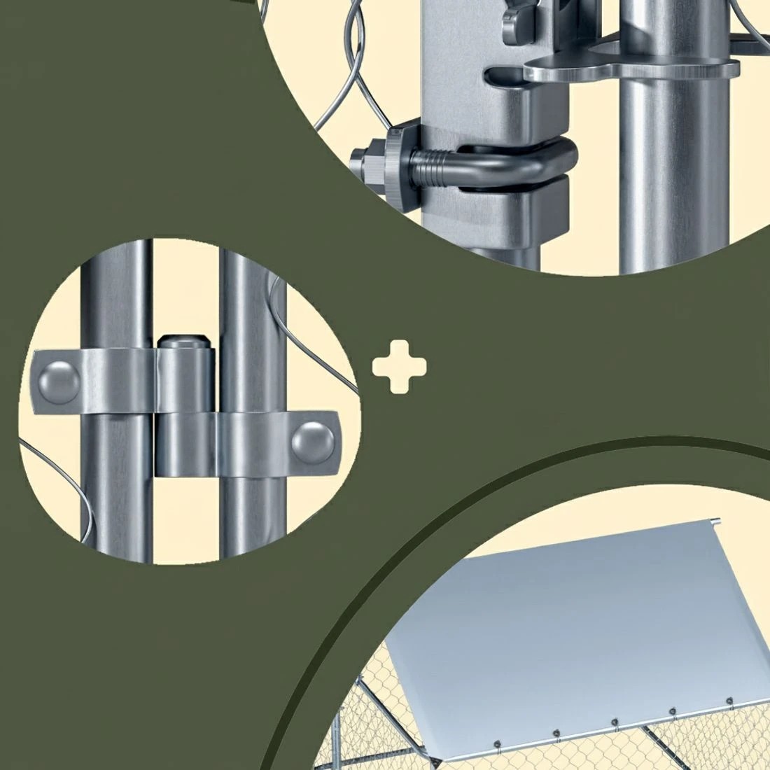 5 i.Pet Dog Kennel Large House XXL Pet Run Cage Puppy Outdoor Enclosure With Roof - Silver, 5 of 5