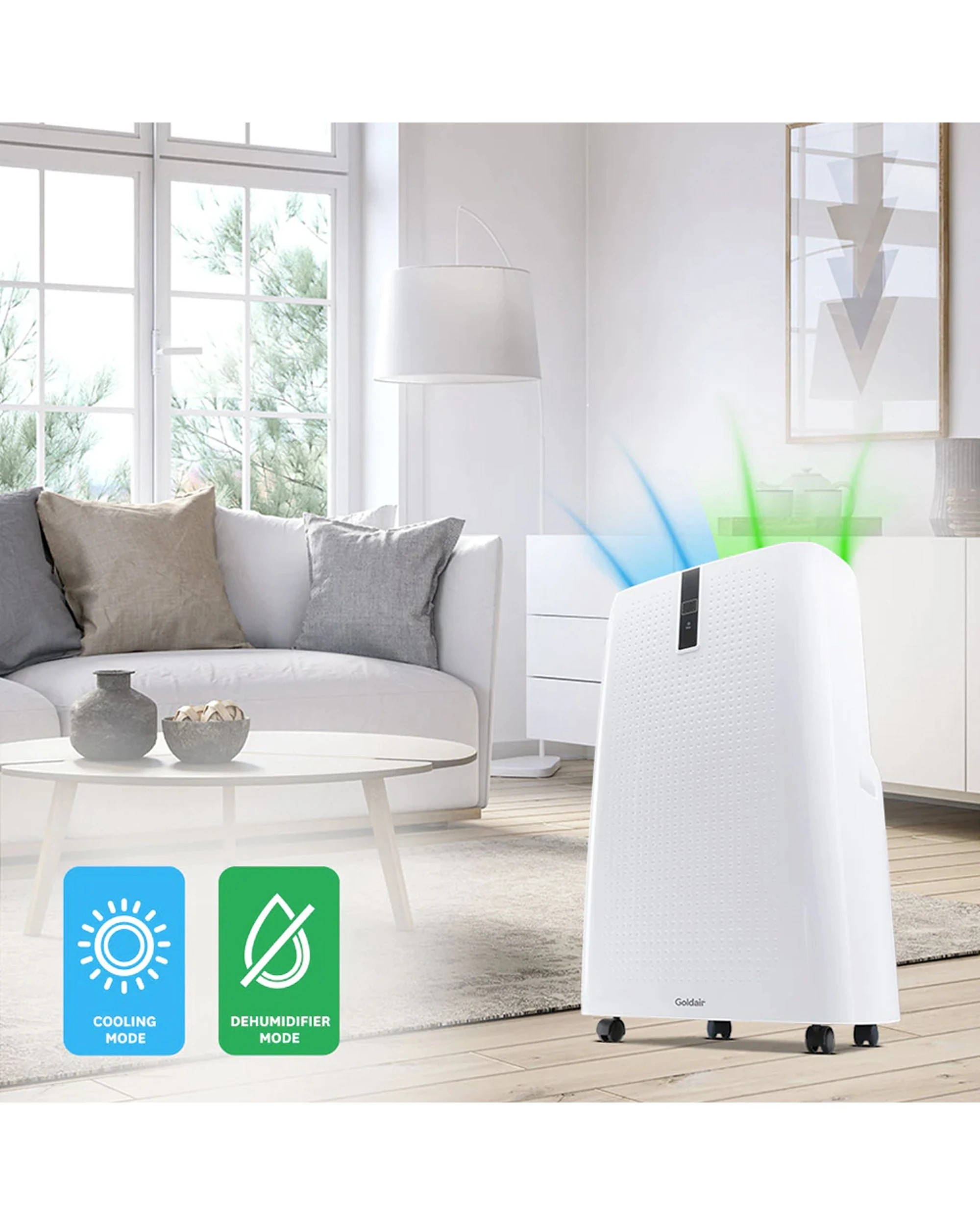 3 Goldair Smart Wi-Fi Portable Air Conditioner 12000BTU With Remote - White, 3 of 3