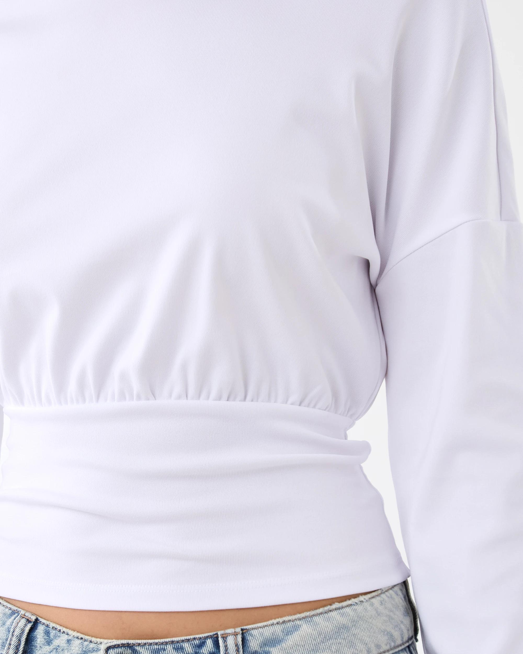 7 Long Sleeve Off the Shoulder Top White, 7 of 7