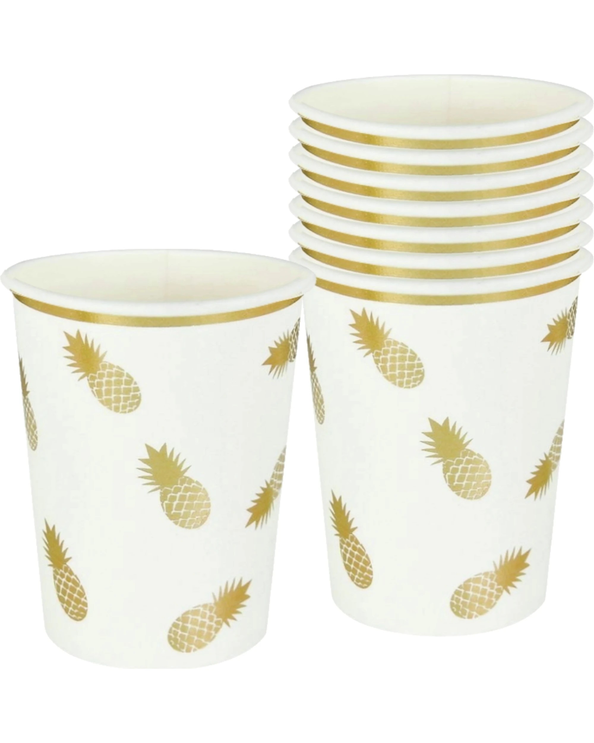 1 Party Maker Glitzy Gold Pineapple Paper Cups Pack of 8 - Gold, 1 of 1